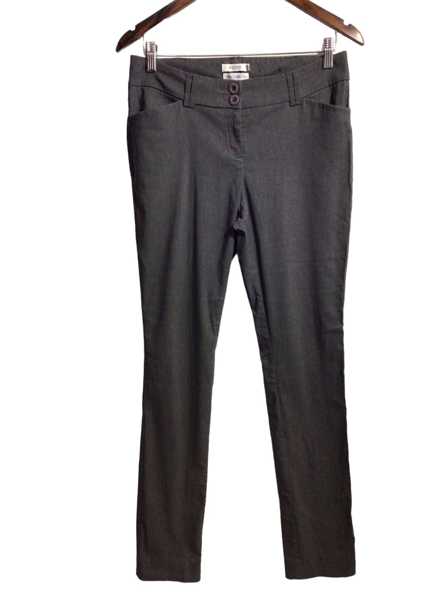 RICKI'S Stylish Gray Regular Fit Women's Work Pants - Size 6