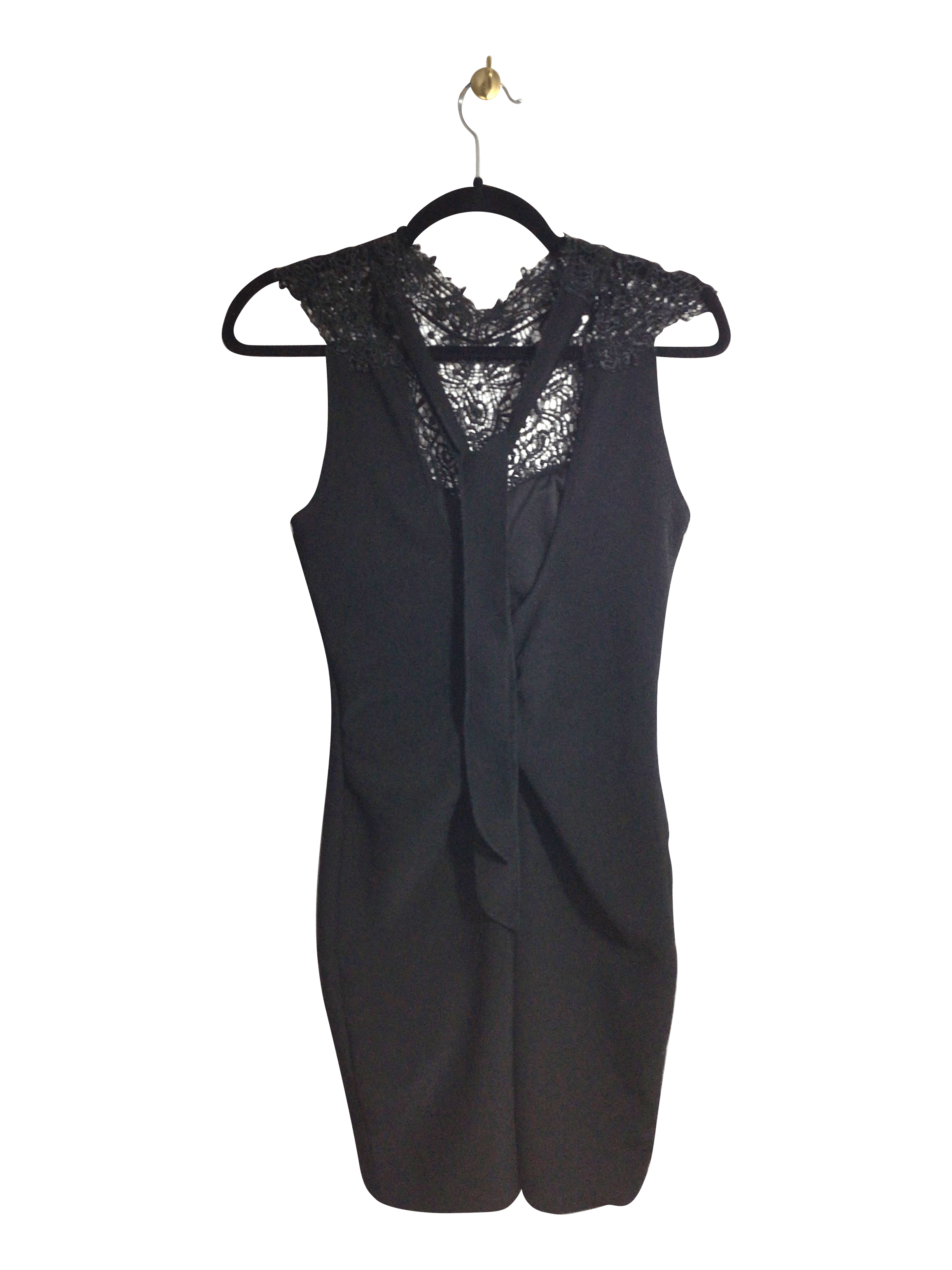 Stylish EMERALD SUNDAE Women's Black Regular Fit Bodycon Dress - Size S
