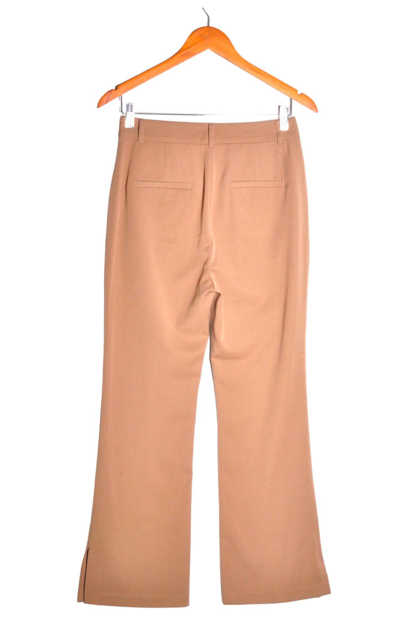 GIORDANO Stylish Women's Beige Regular-Fit Work Pants - Size S