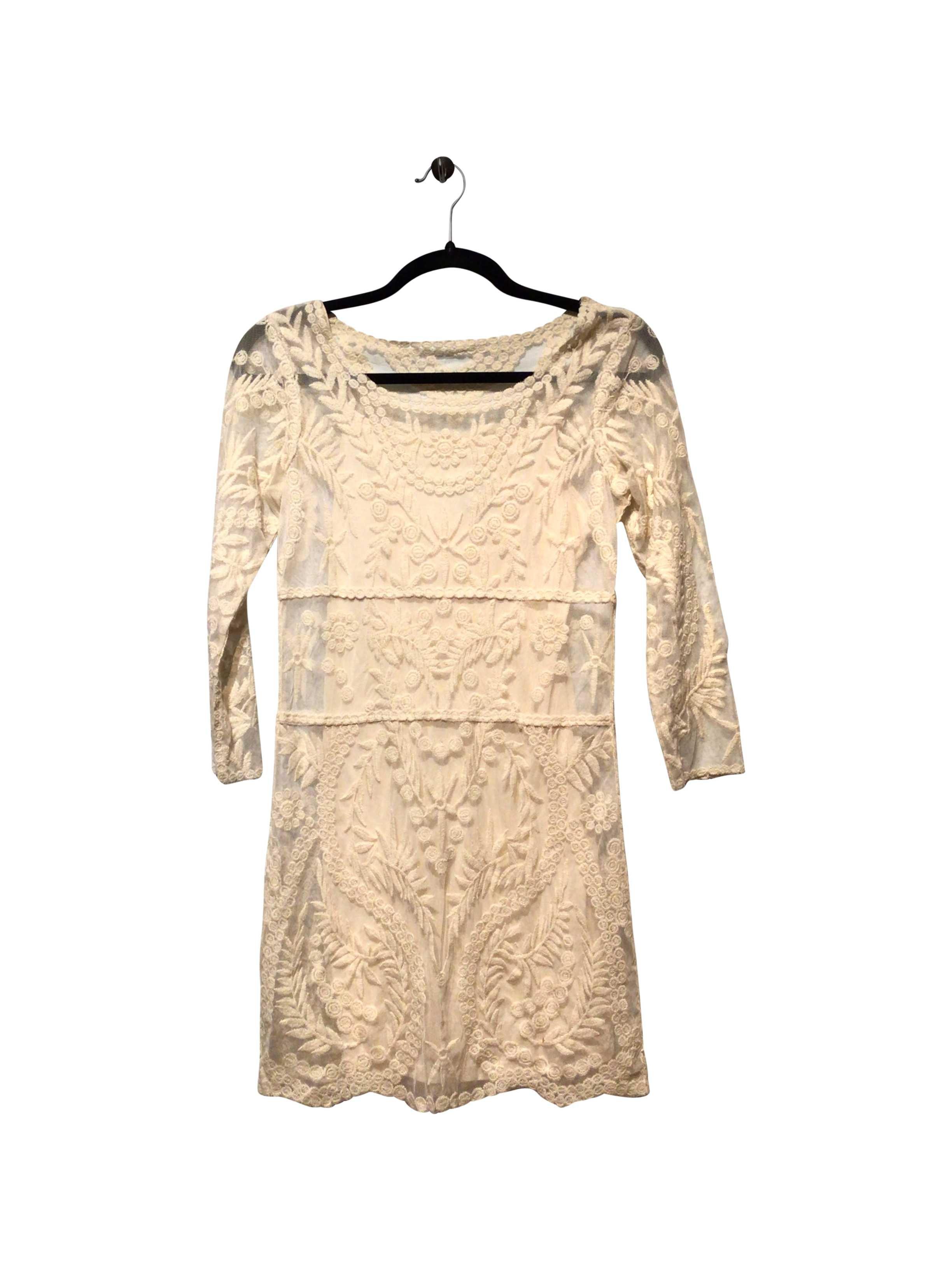 Stylish EXPRESS Regular Fit White Midi Dress - Size XS