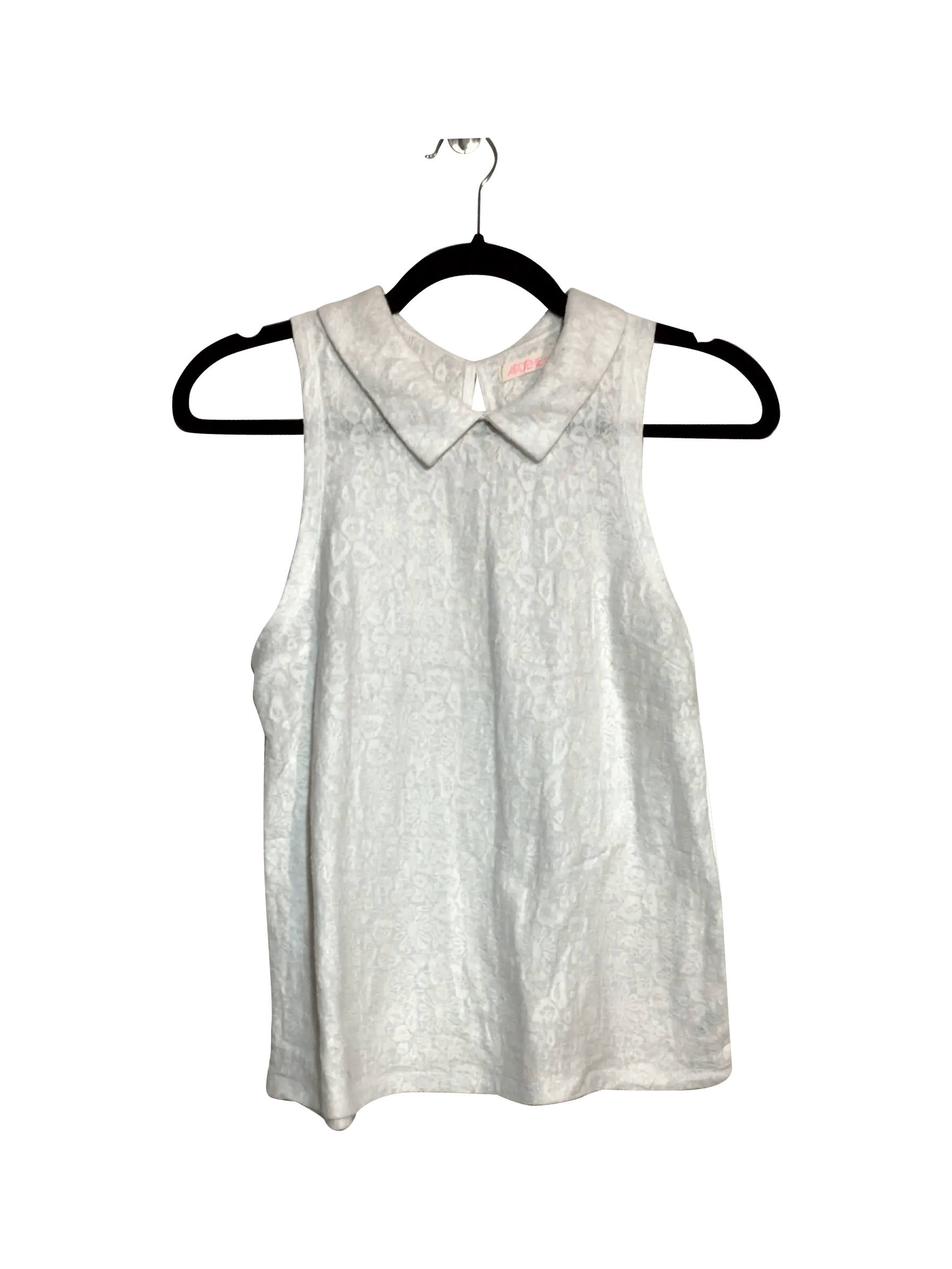 ARDENE Women's White Regular Fit Sleeveless Crew Neck Solid Colour Second Hand Blouse - Size S