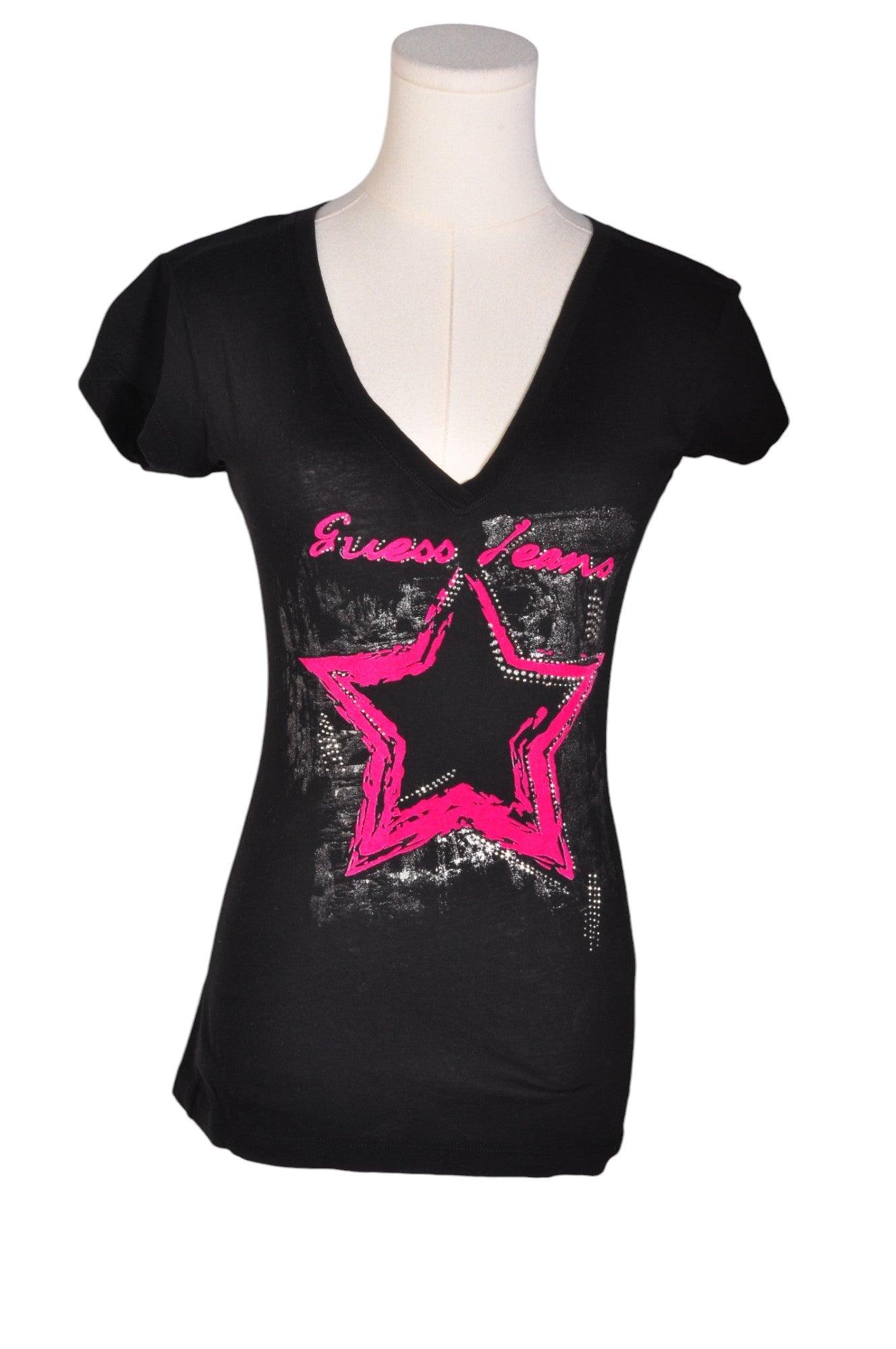 Stylish GUESS Women's Black Regular-Fit T-Shirts in XS Size