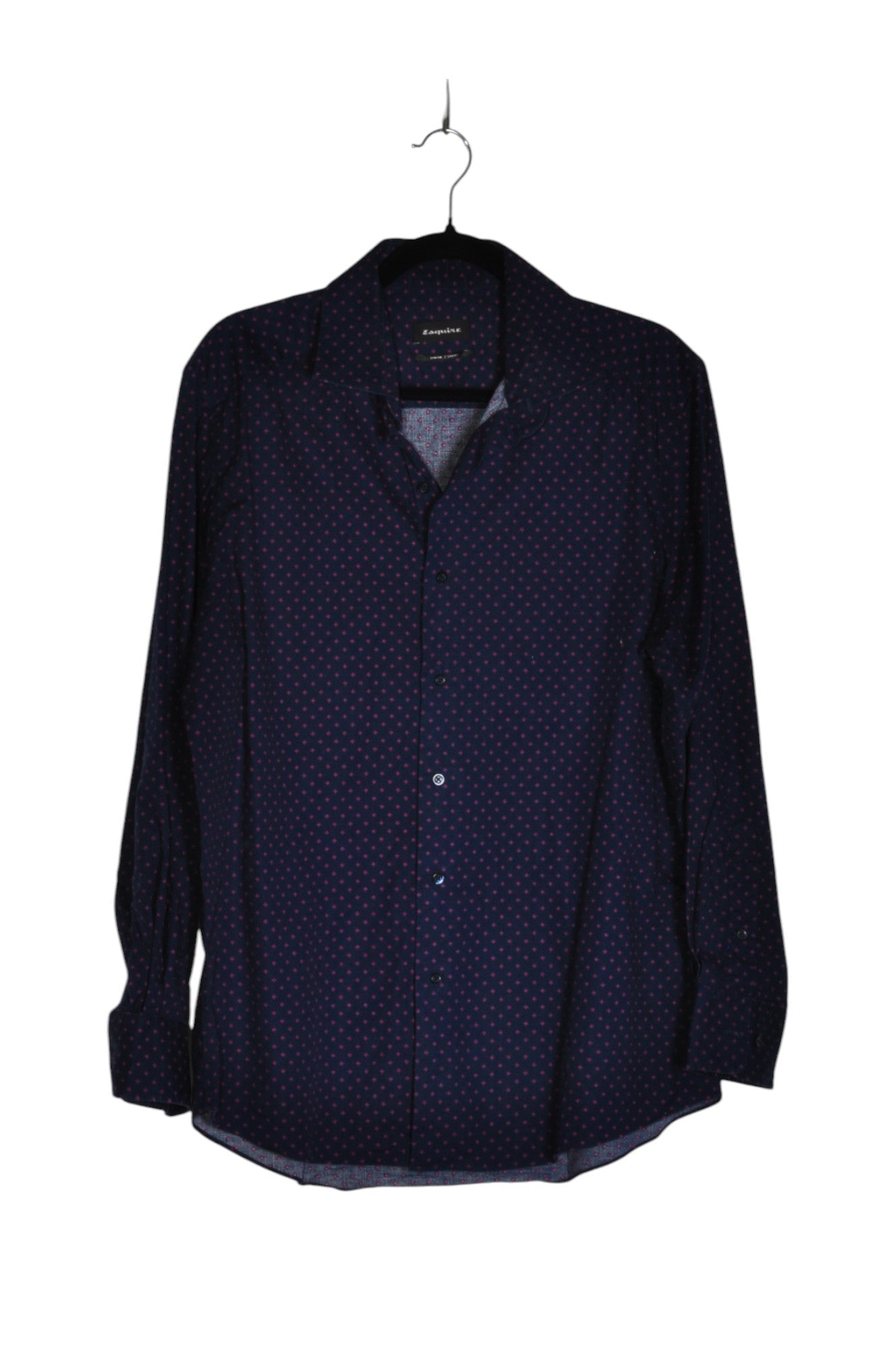 ESQUIRE Men's Classic Blue Button - Down Regular - Fit Tops in Size L
