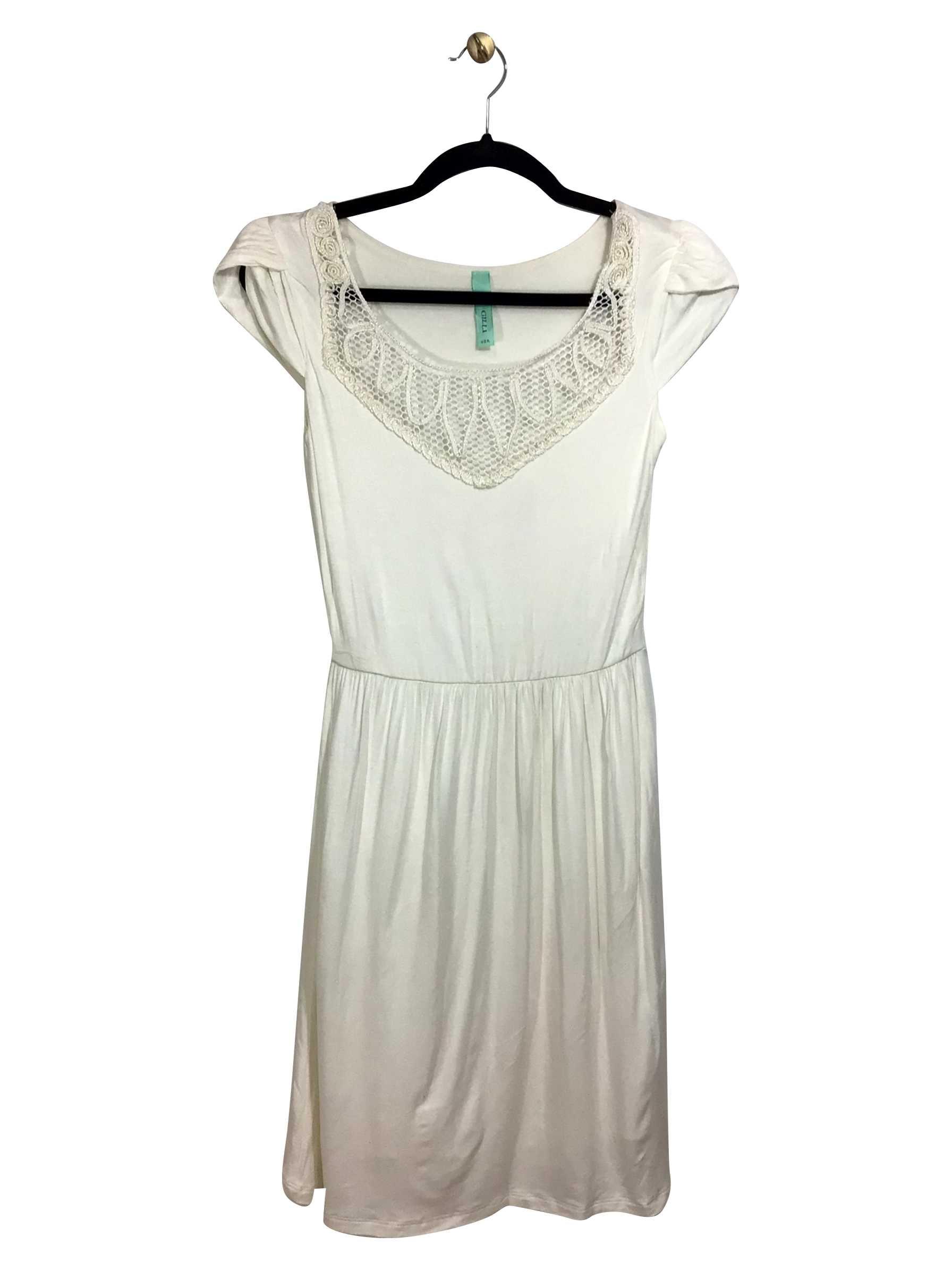 GILLI Stylish Regular Fit White Shift Dress - Size S