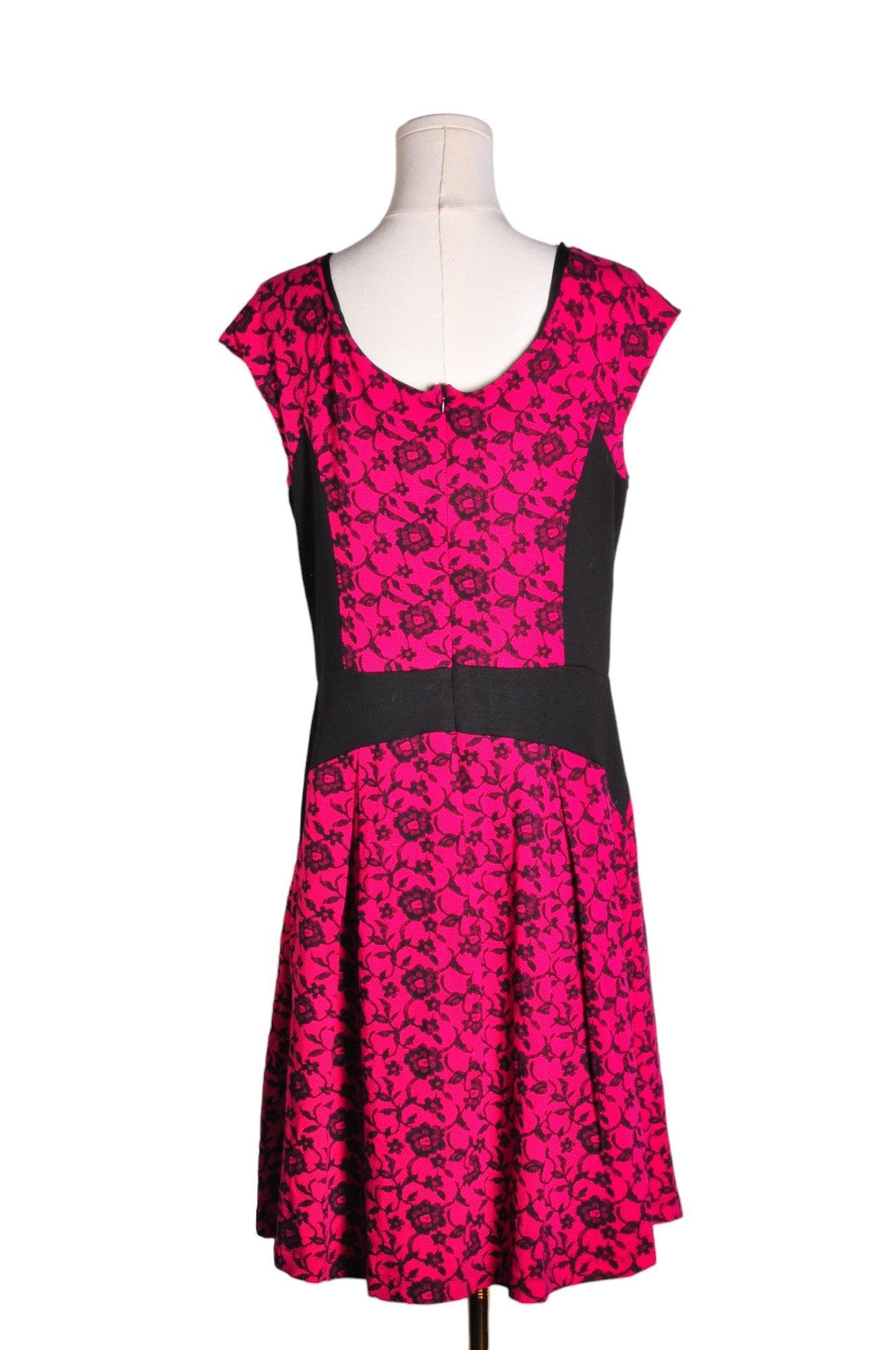 EVA FRANCO Stylish Pink Regular-Fit Women's Shift Dress - Size 12