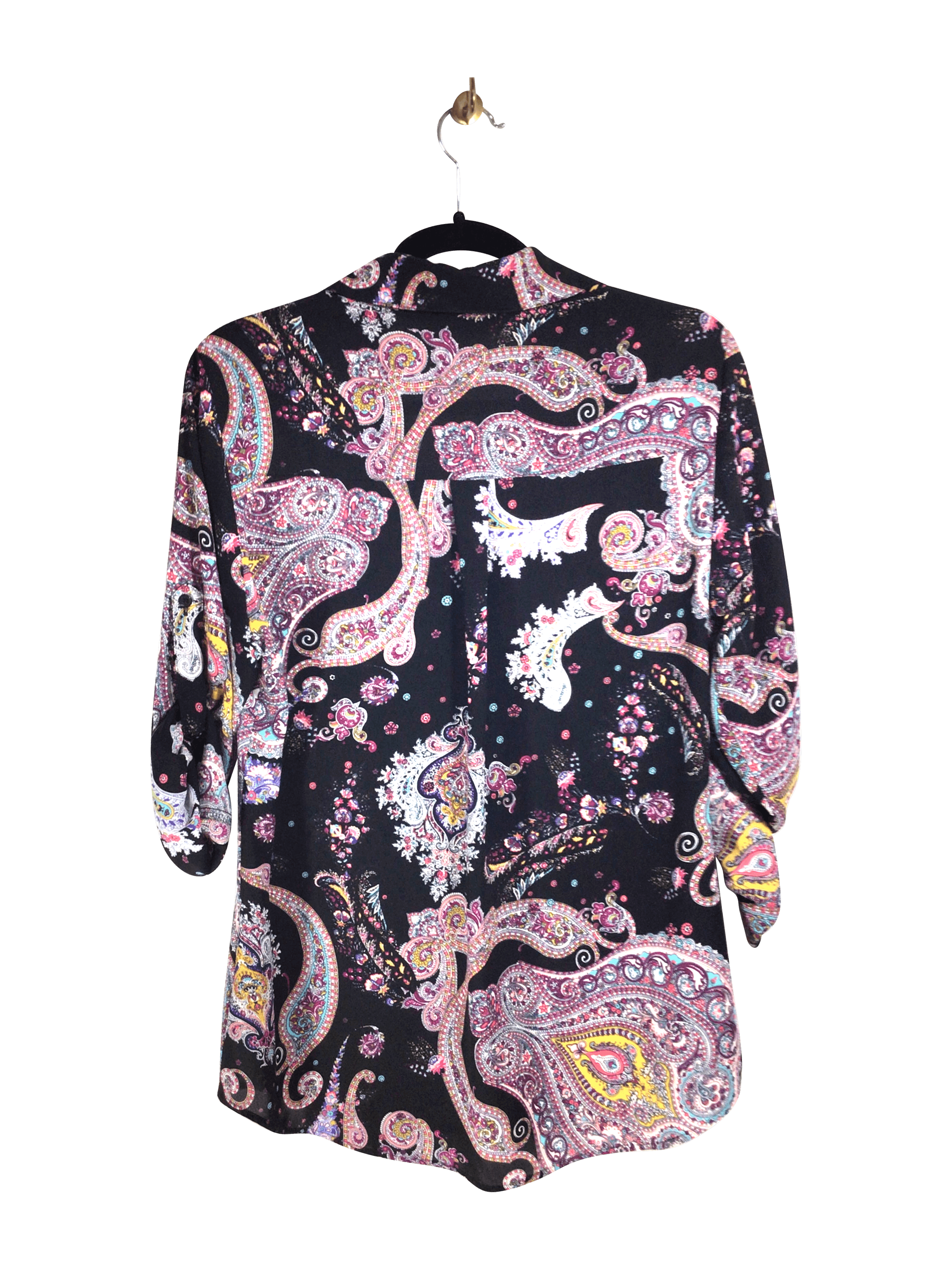 EXPRESS Stylish Women's Black Regular-Fit Button-Down Tops - Size M