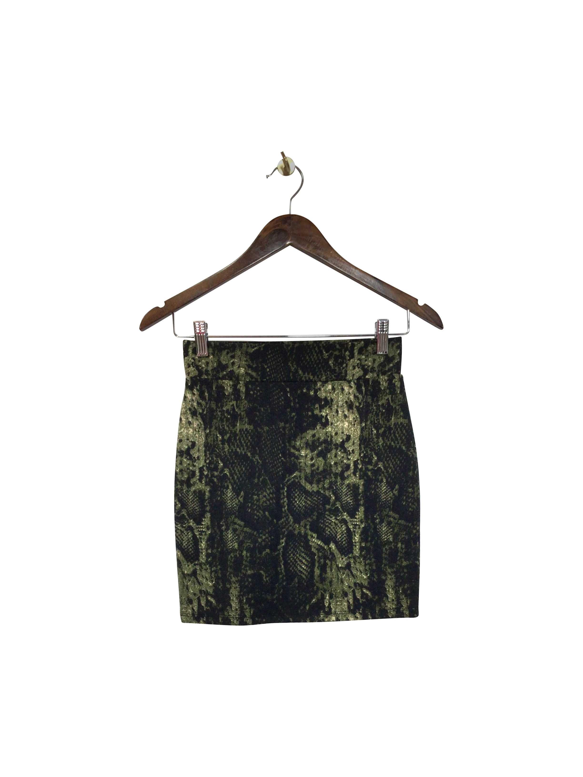 Revamped Green XXS Regular Fit Mid - thigh Length Second - hand Skirt