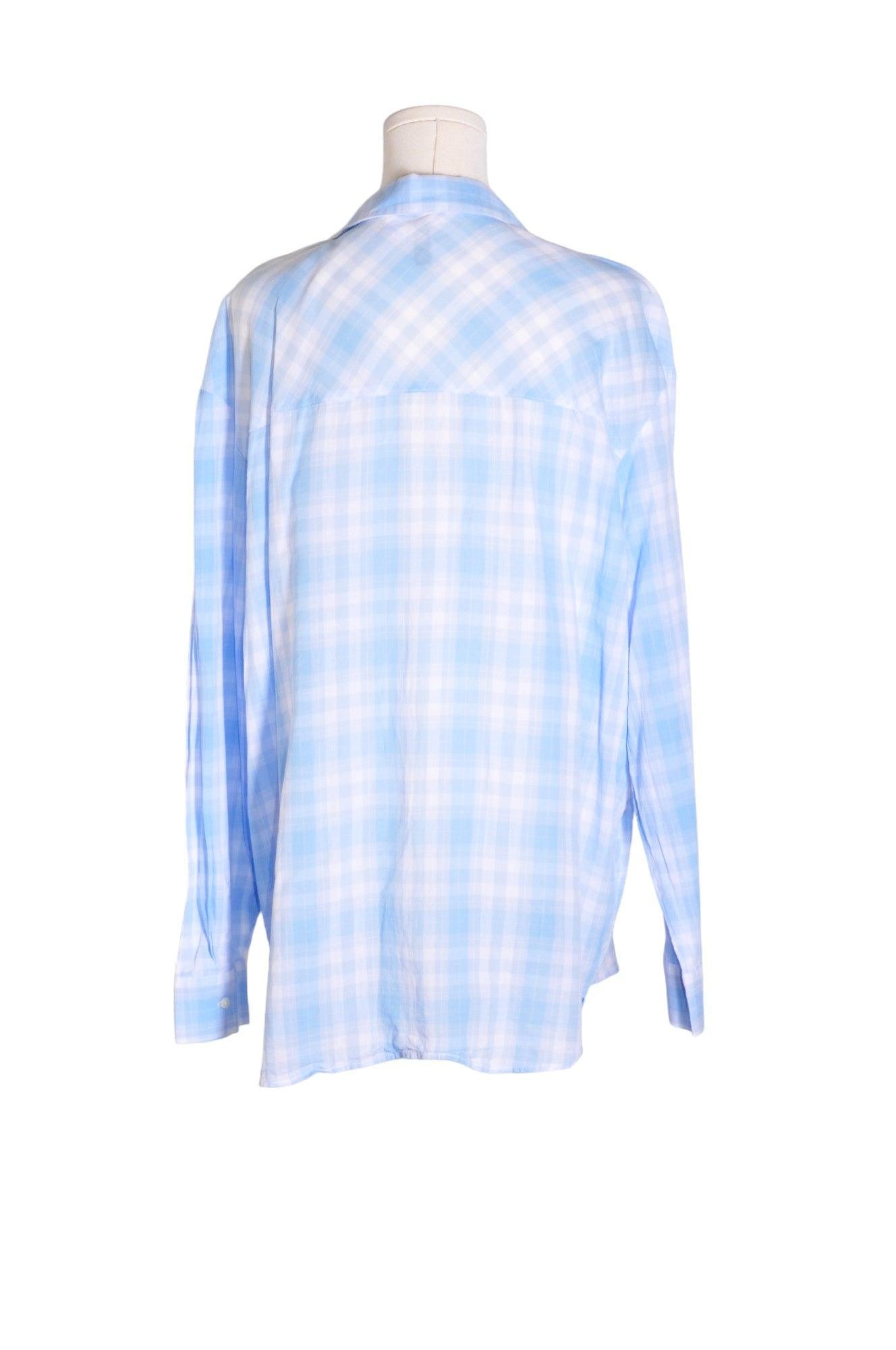 H&M Stylish Women's Blue Button Down Tops in Regular Fit - Size L