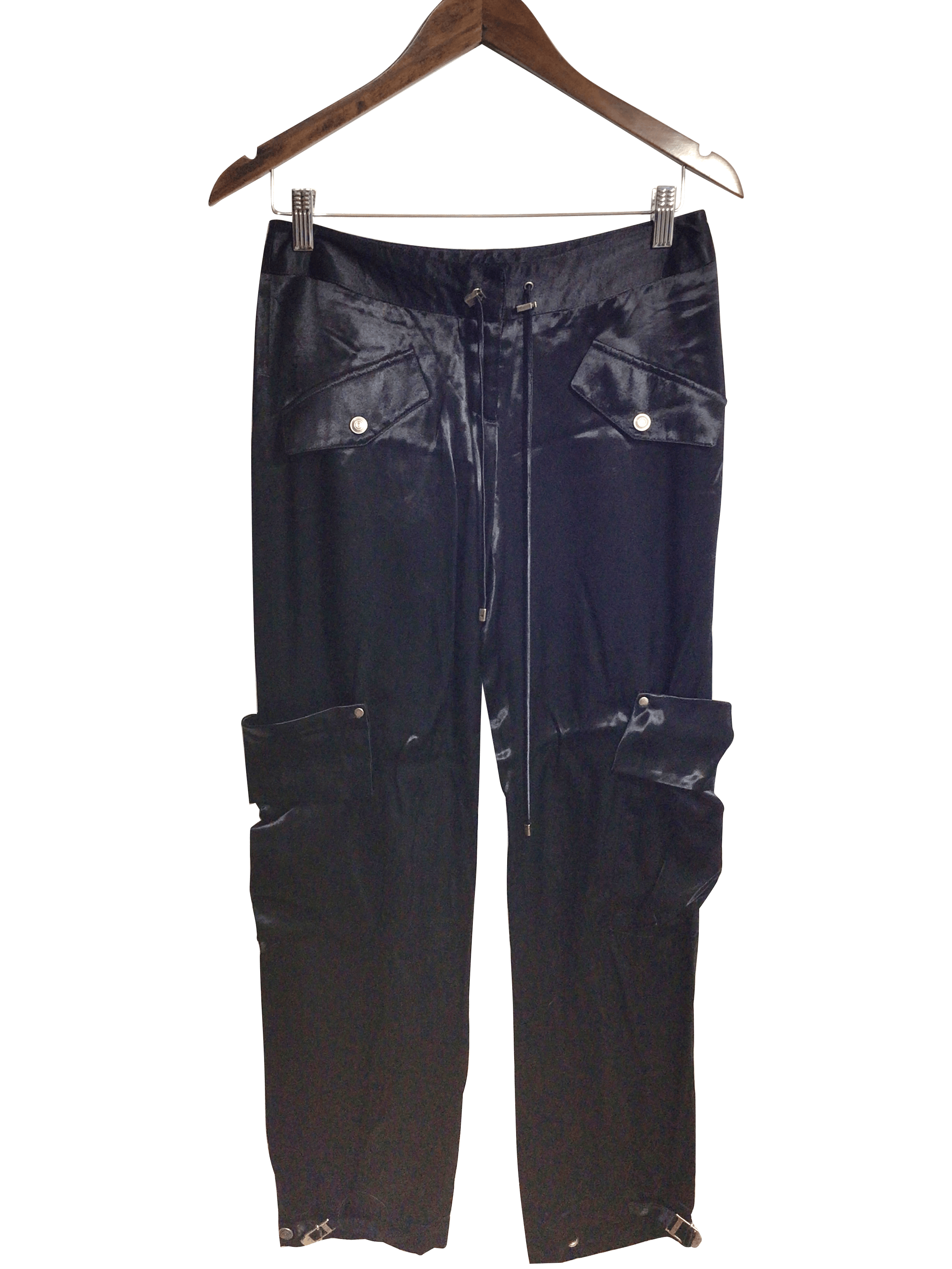 Stylish GUESS Women's Regular Fit Black Cargo Pants - Size 2