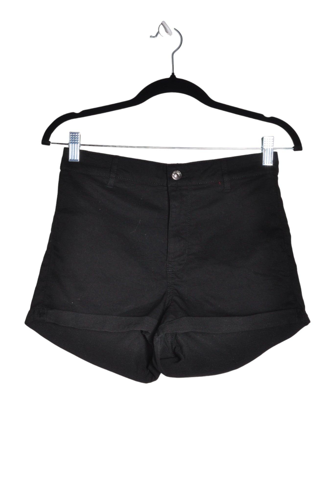 H&M Women's Stylish Classic Black Regular Fit Shorts - Size 8