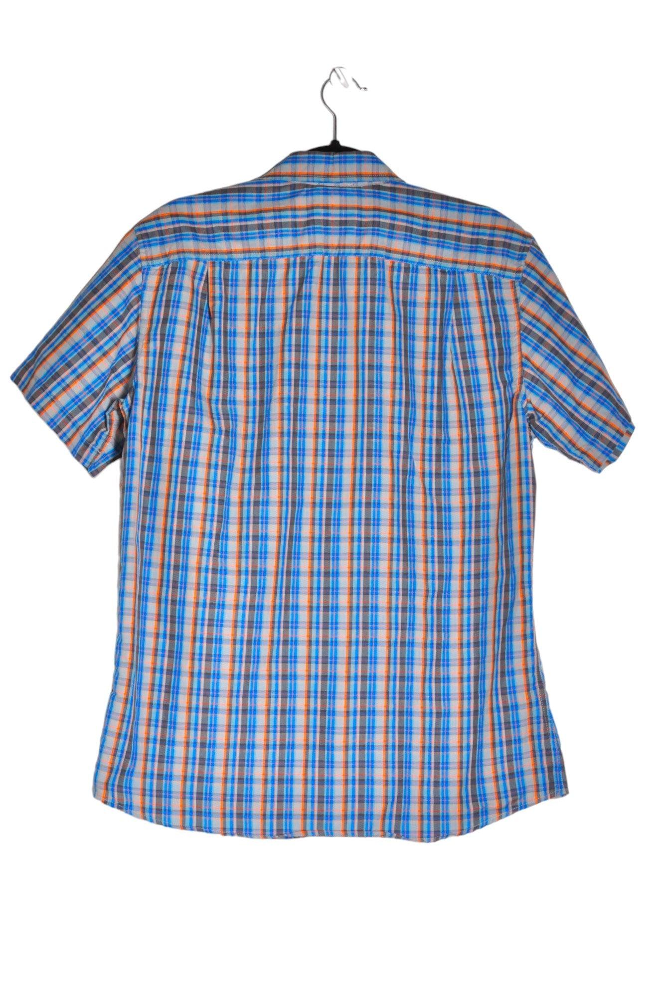 EDDIE BAUER Men's Blue Regular Fit Button Down Short Sleeve Tops - Size M