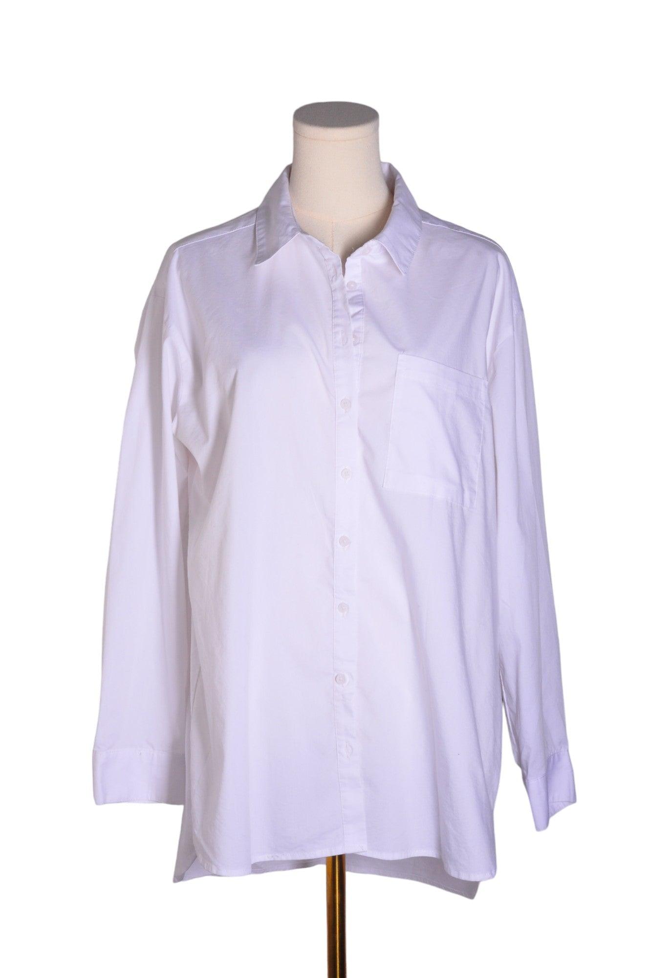 REITMANS Stylish Women's White Regular-Fit Button Down Tops - Size L