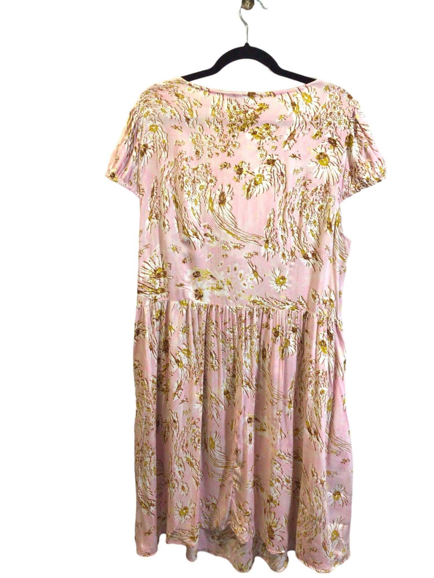 ASOS Stylish Women's Pink Drop Waist Dress - Regular Fit, Size 16
