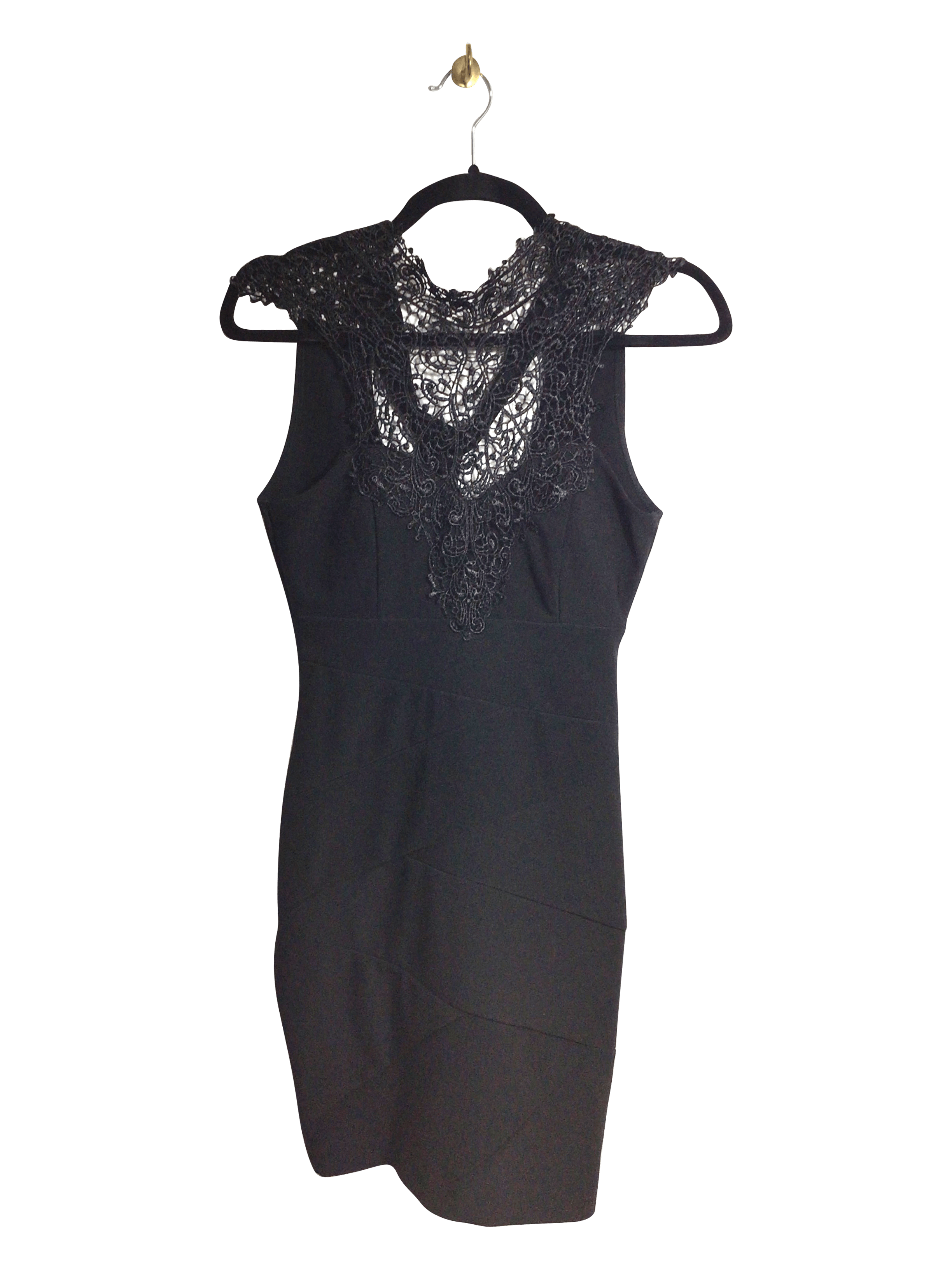 Stylish EMERALD SUNDAE Women's Black Regular Fit Bodycon Dress - Size S