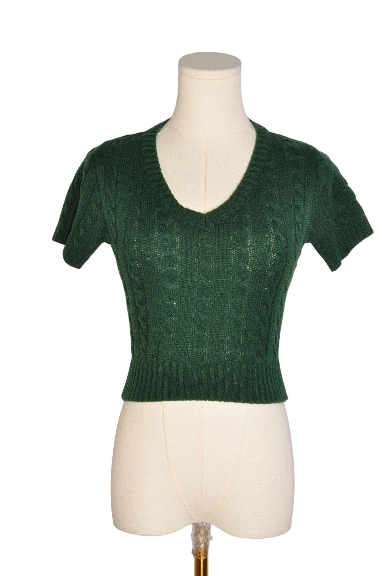Stylish ANNE Women's Green Regular Fit Crop Tops - Size XS