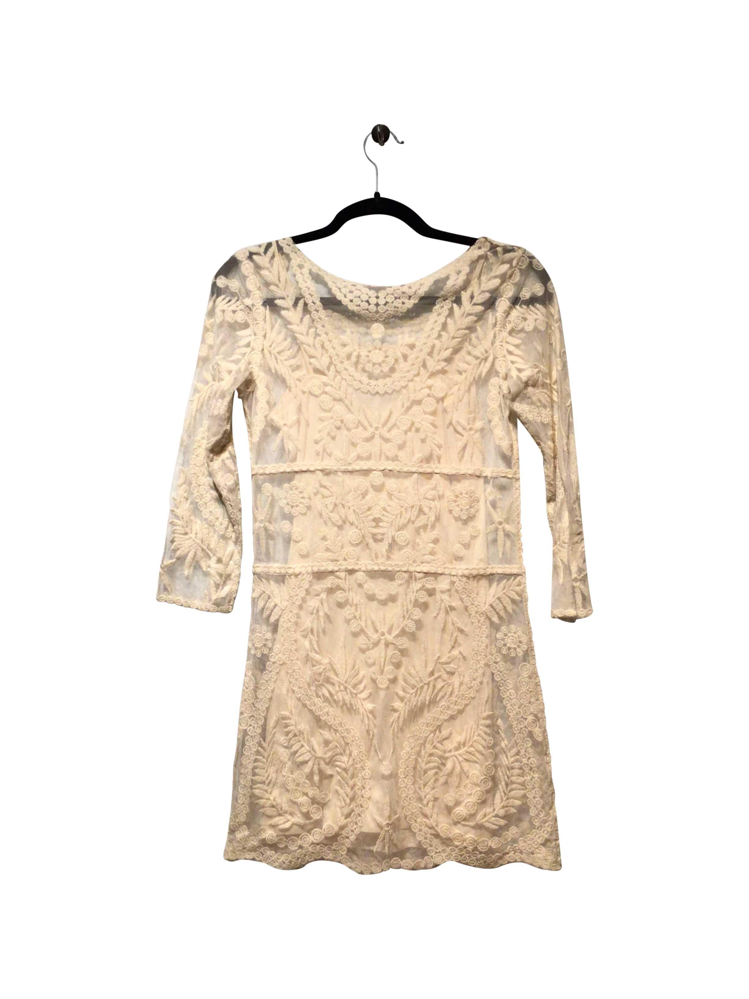 Stylish EXPRESS Regular Fit White Midi Dress - Size XS