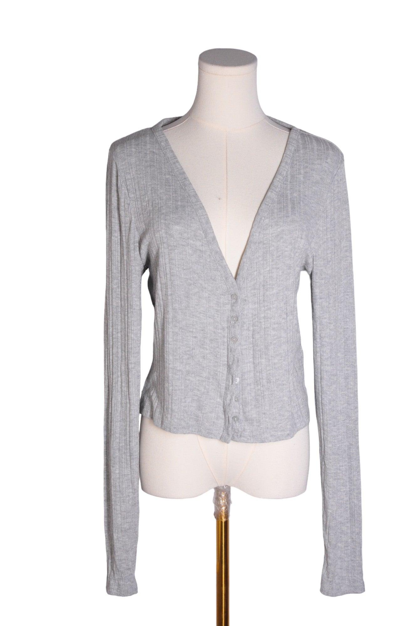 H&M Stylish Women's Gray Regular Fit Cardigan - Size L