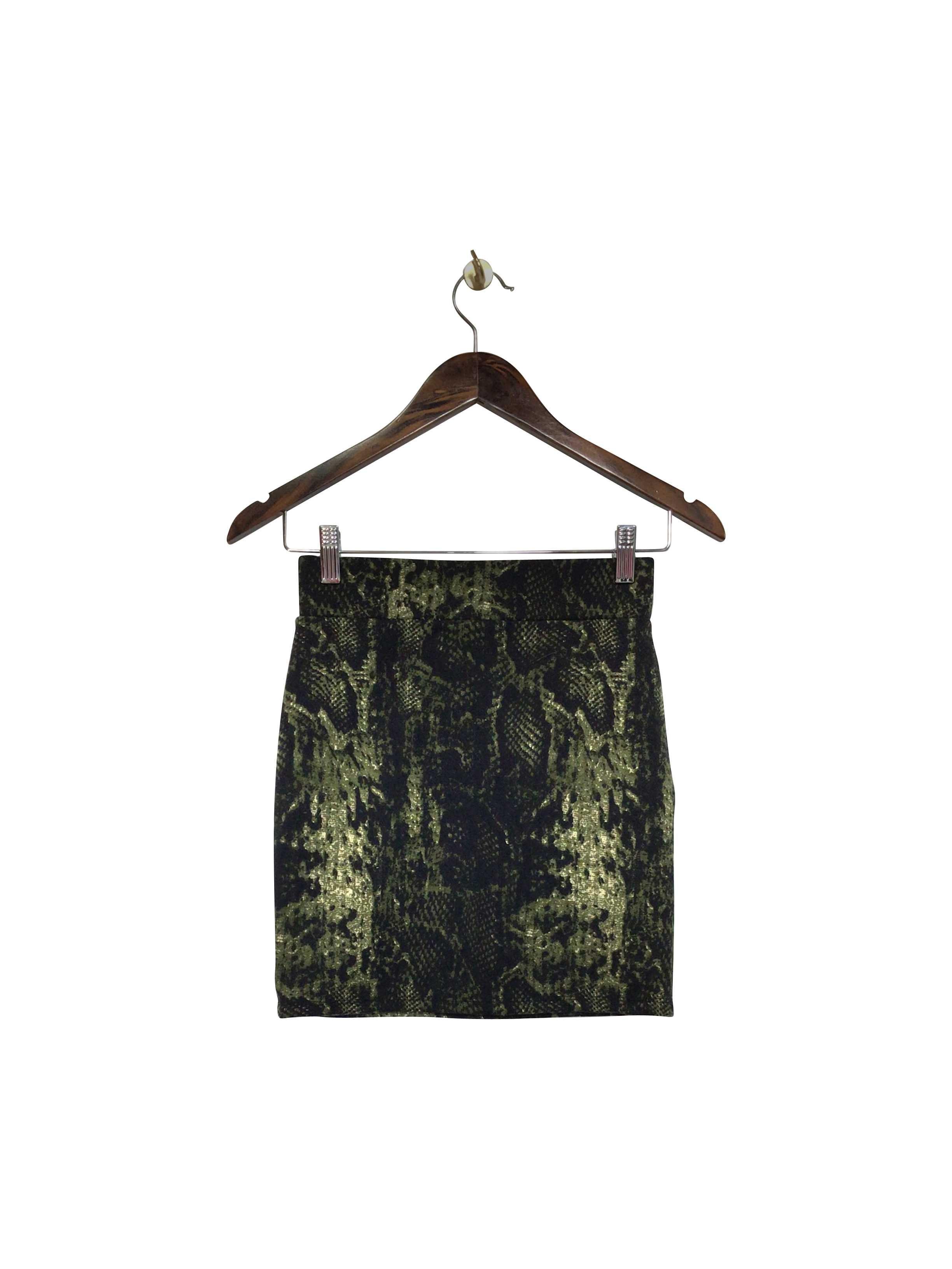 Revamped Green XXS Regular Fit Mid - thigh Length Second - hand Skirt