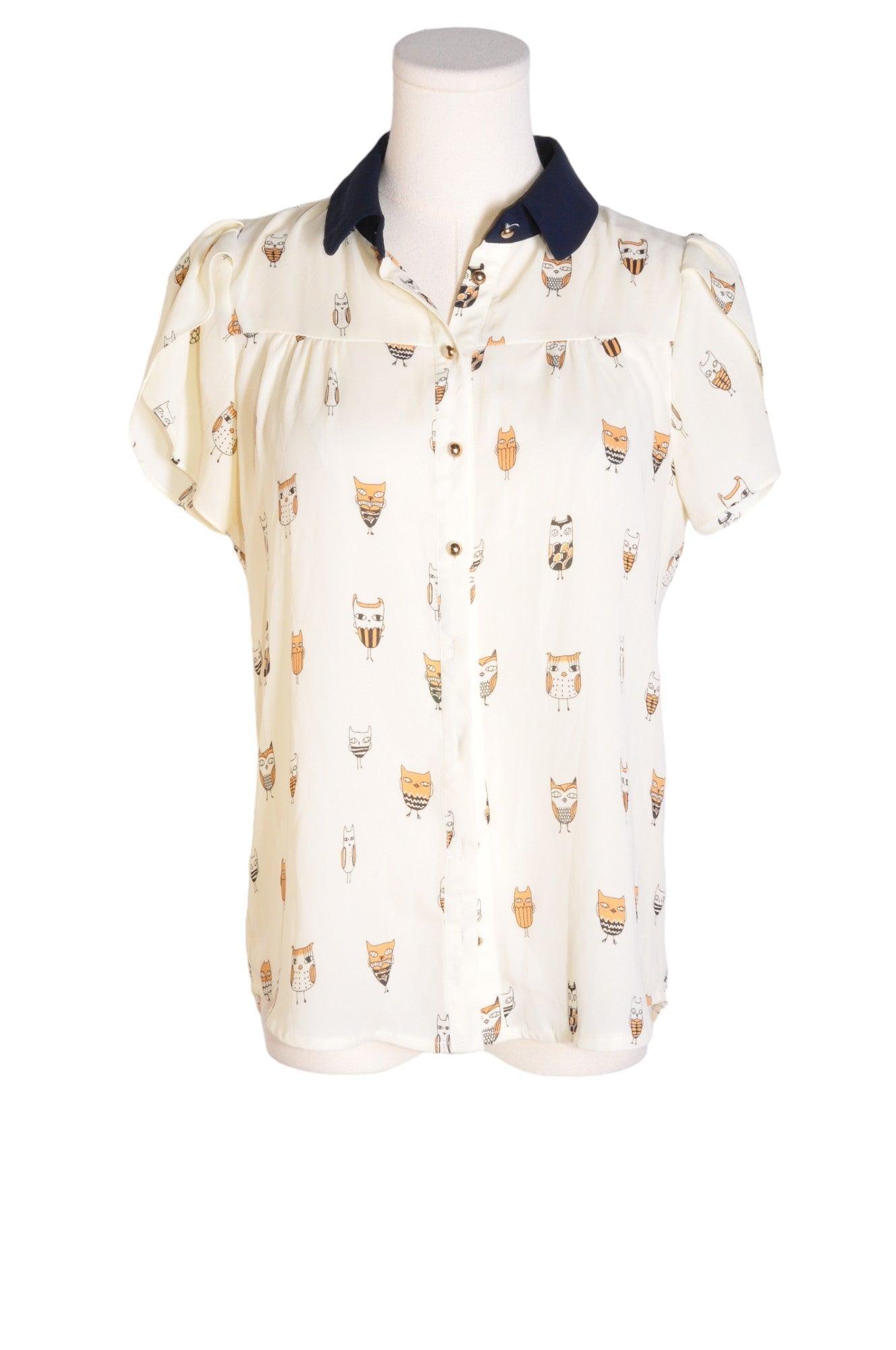 GUNNY GIRLS Women's Stylish White Regular-Fit Blouses - Size S