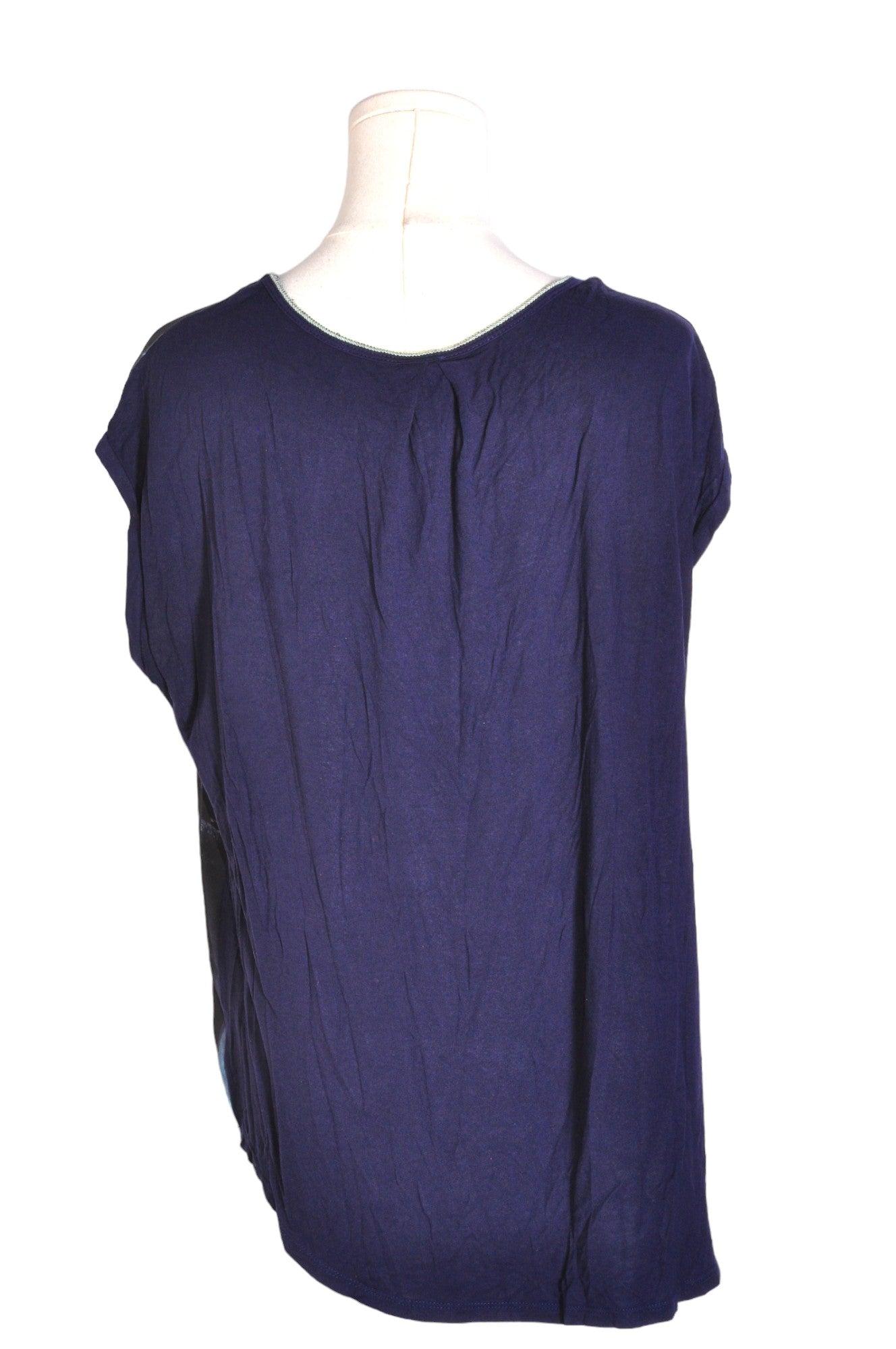 Stylish EDISTA Women's Blue Regular-Fit Blouse - Size S