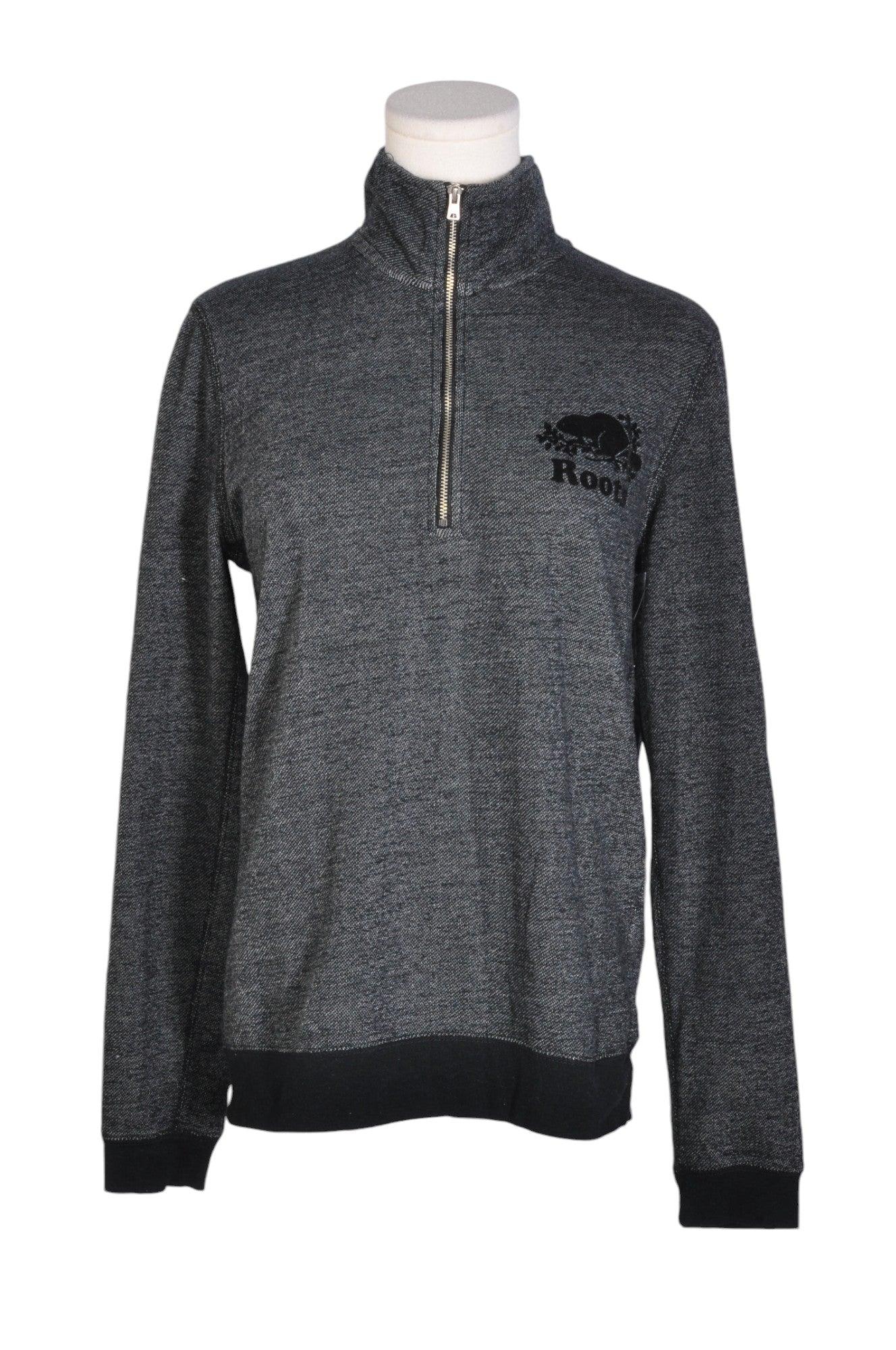 ROOTS Stylish Second - Hand Black Regular - Fit Women's Sweater - Size M