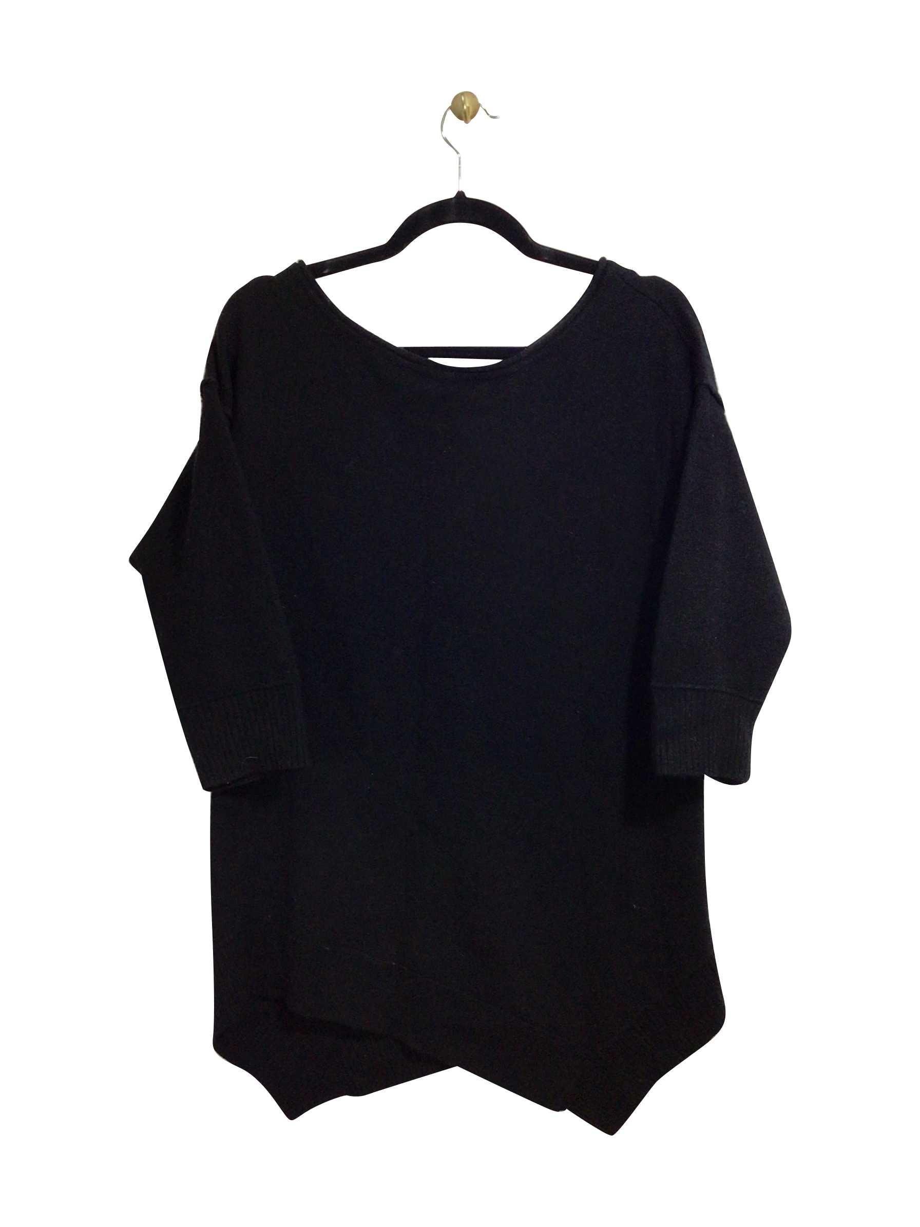 Stylish 89TH & MADISON Regular Fit Black Long Sleeve Crew Neck T-shirt - Size M