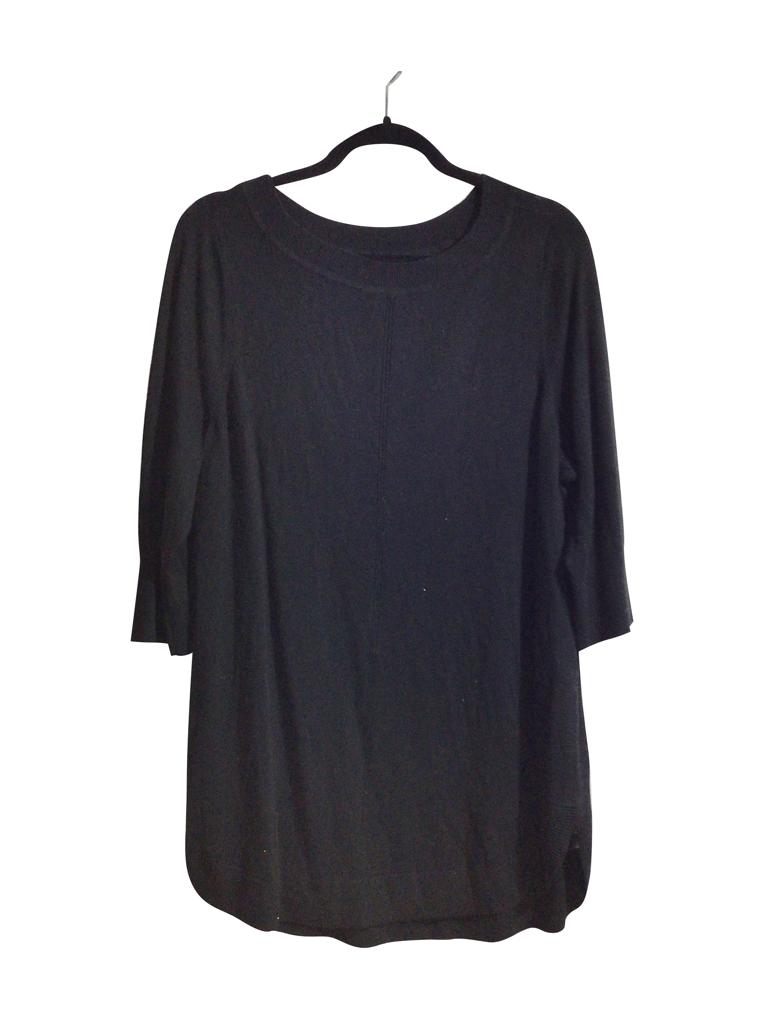 Stylish ADDITION ELLE Women's Regular Fit Black 1X Long Sleeve T-Shirt