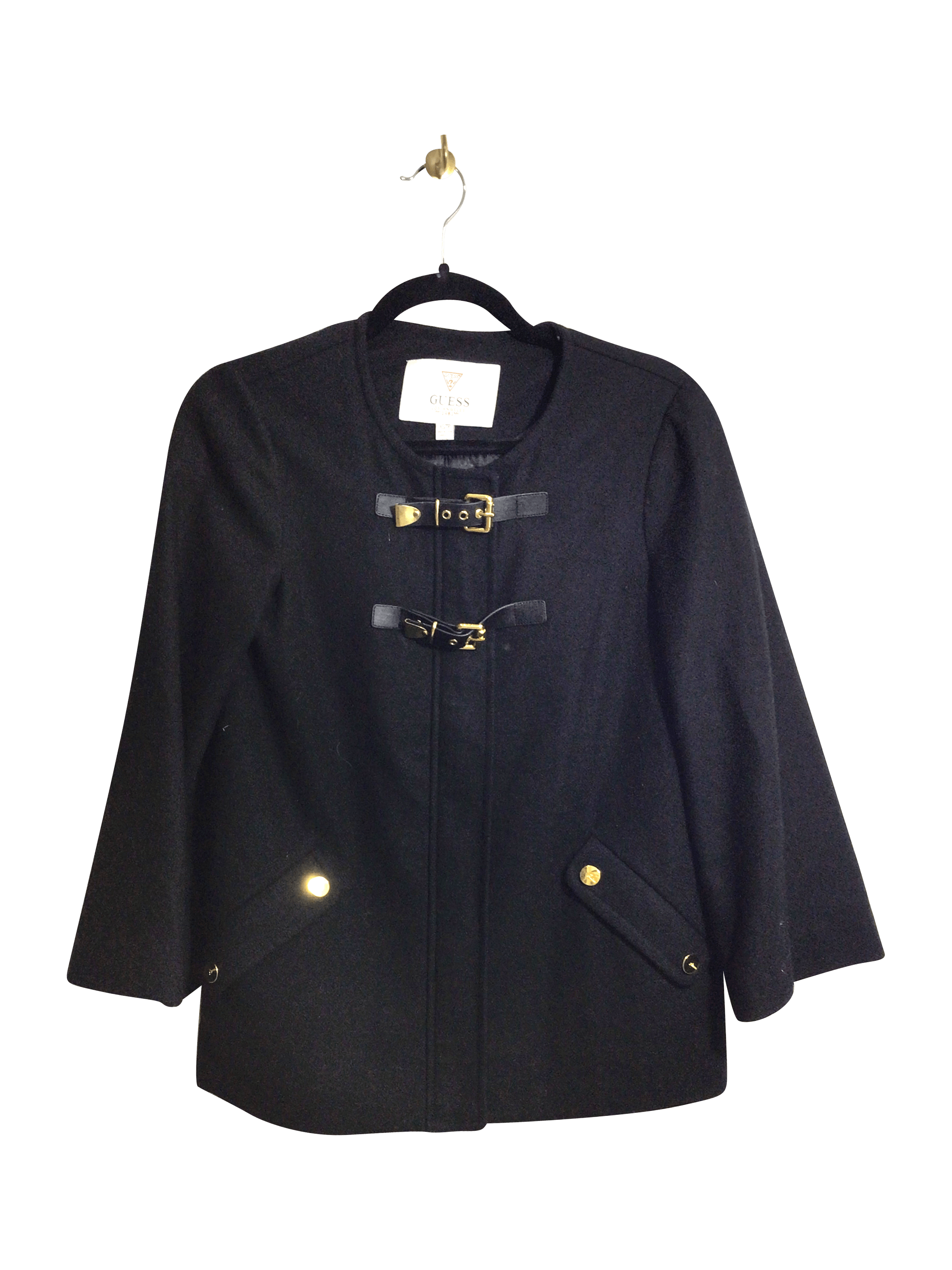 Stylish GUESS Women's Regular Fit Black Coat - Size XS
