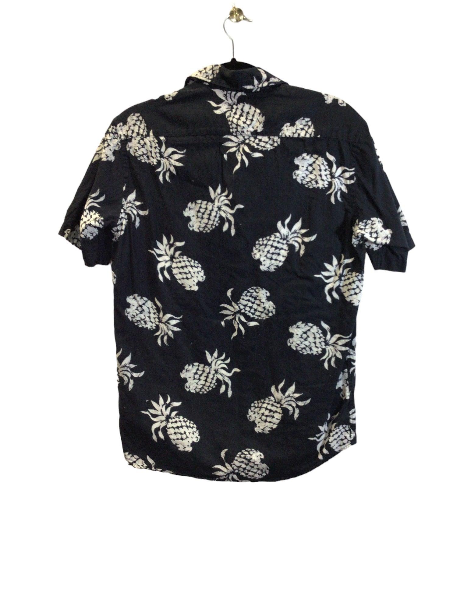 H&M Men's Stylish Black Regular Fit Button Down Tops - Size XS