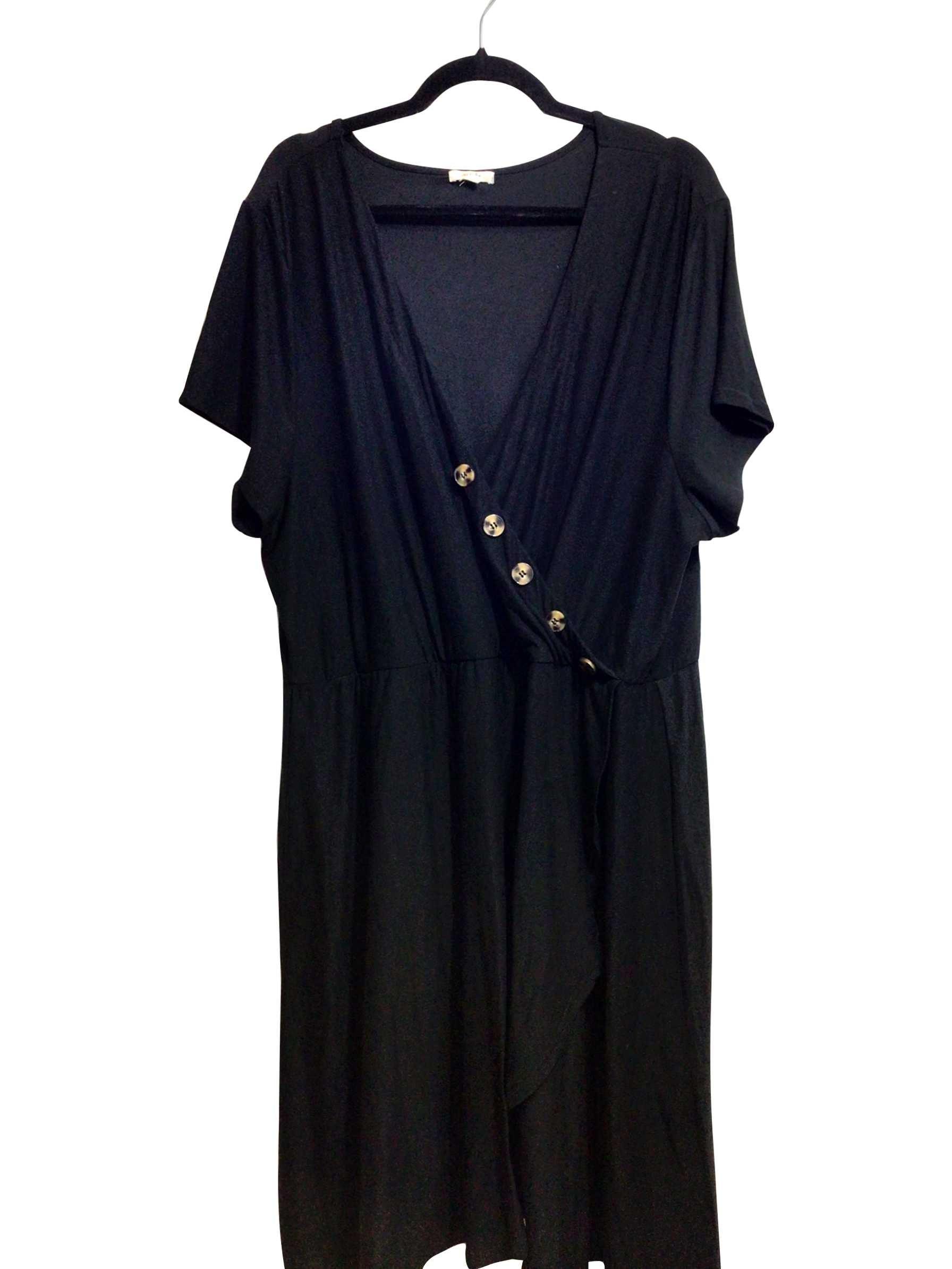 ARDENE Stylish Regular Fit Black Midi Dress - Size 3X