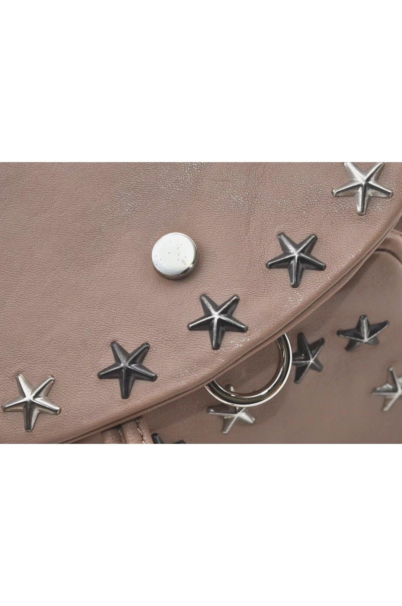 JIMMY CHOO Vintage Stella Star Studded Pink Beige Leather Backpack - 7492K, Stylish and Functional