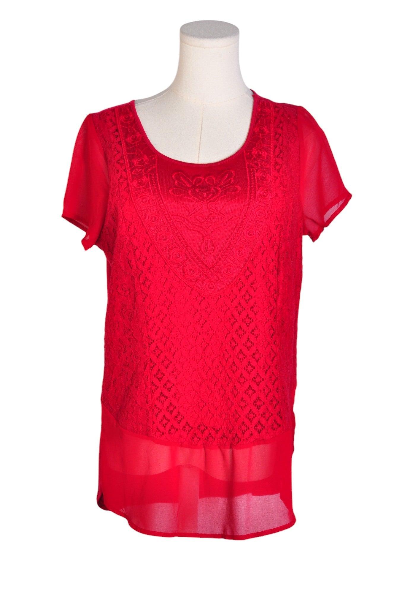 RICKI'S Stylish Regular-Fit Red Women's Blouses - Size M