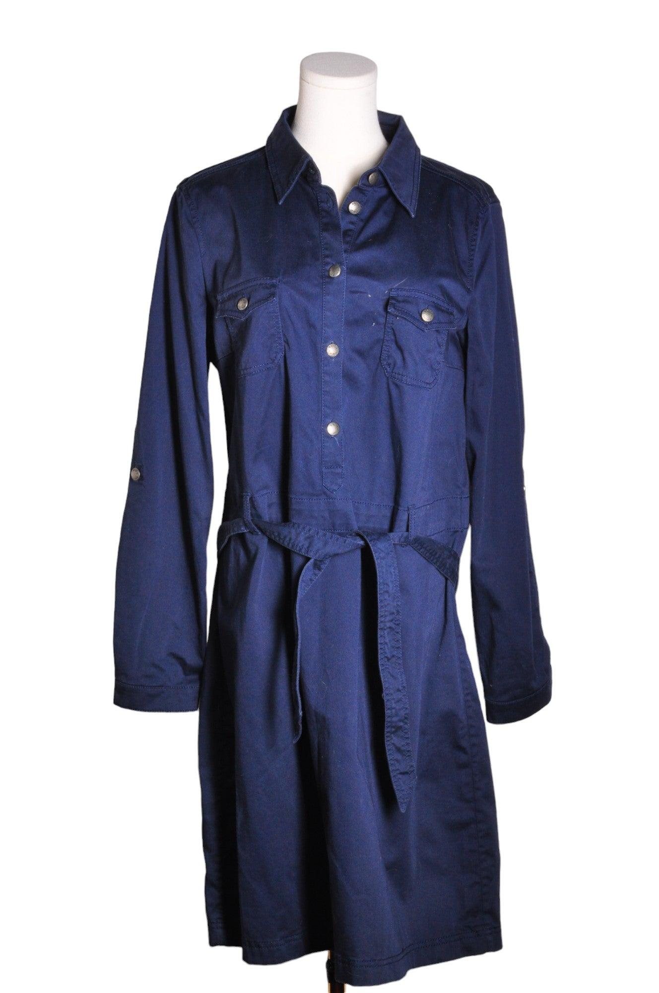 ESPRIT Stylish Women's Blue Wrap Dress - Regular Fit, Size 12