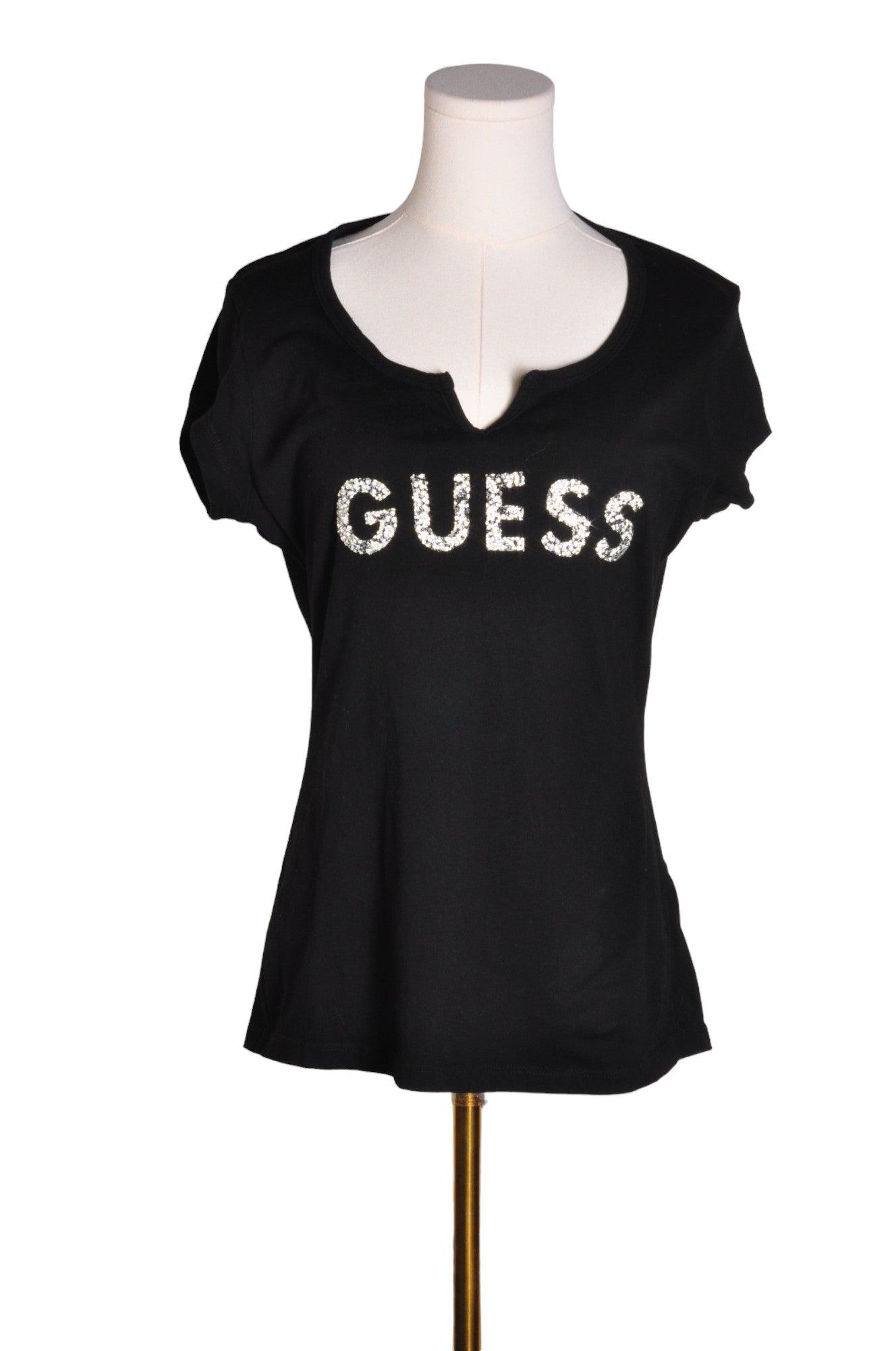 Stylish GUESS Women's Black Regular-Fit Blouse - Size L