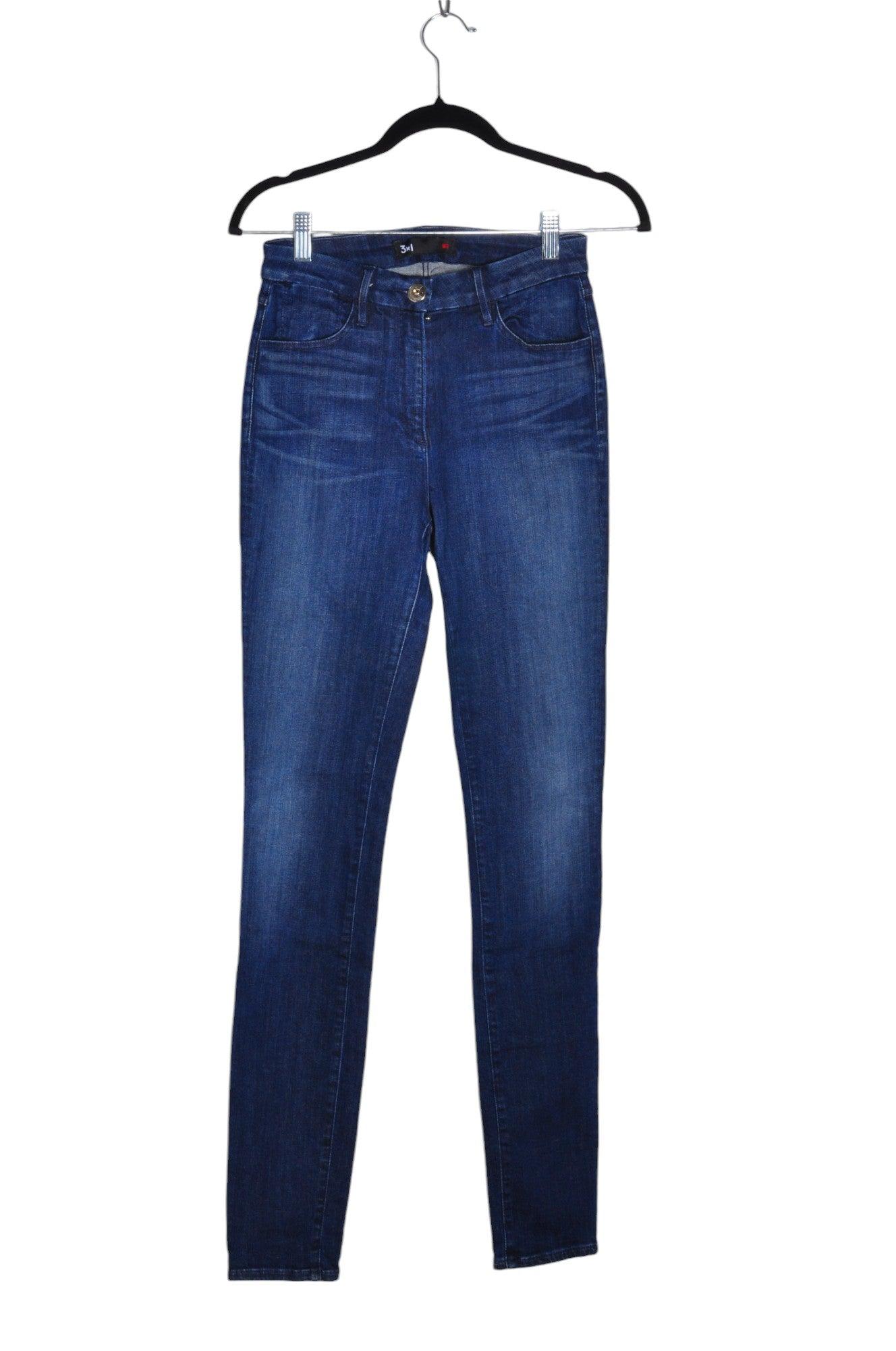 Stylish 3X1 Blue Regular Fit Women's Straight-Legged Jeans - Size 26