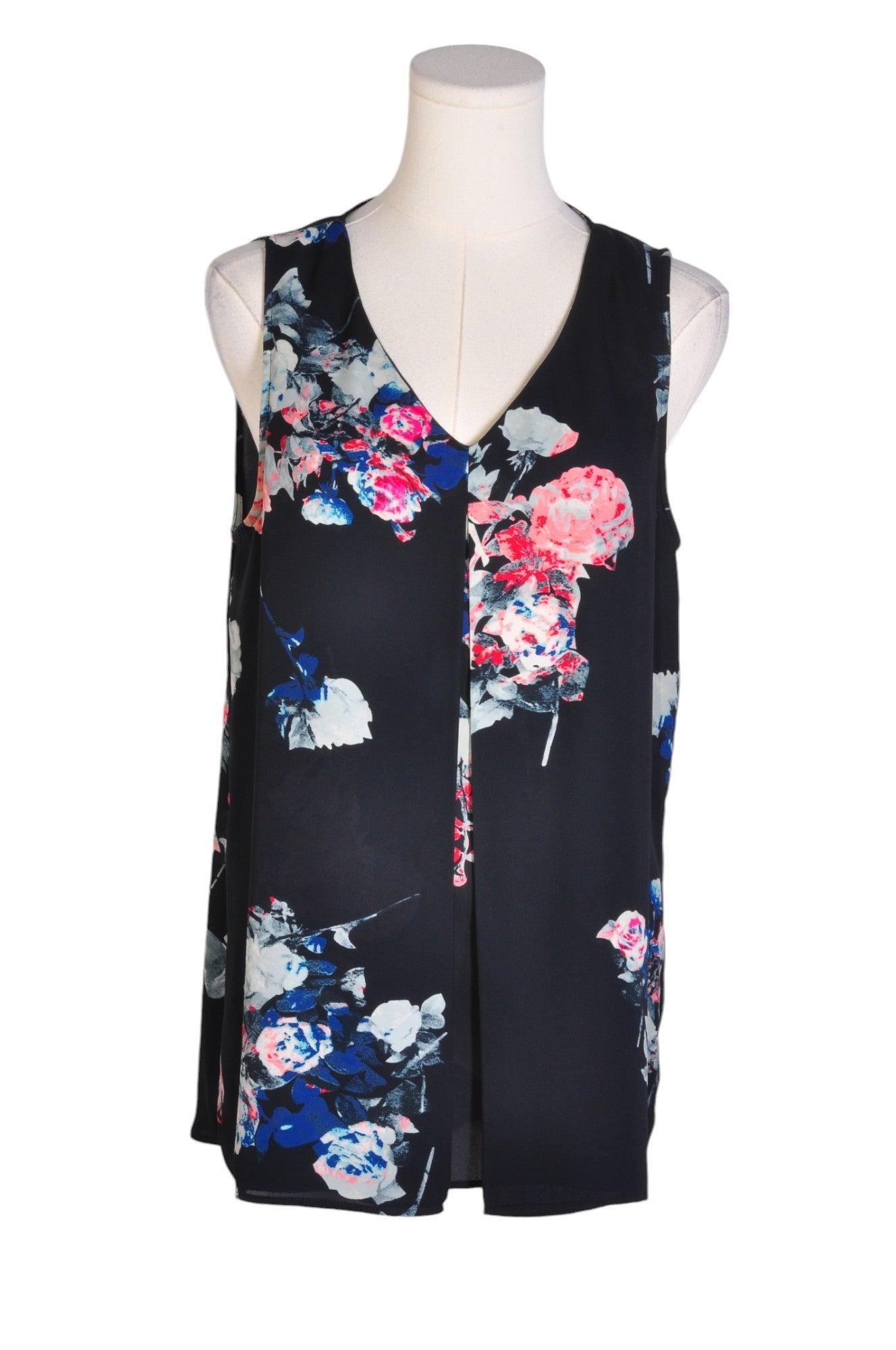 Stylish RICKI'S Regular Fit Sleeveless V-Neck Women's Blouse in Black - Size M