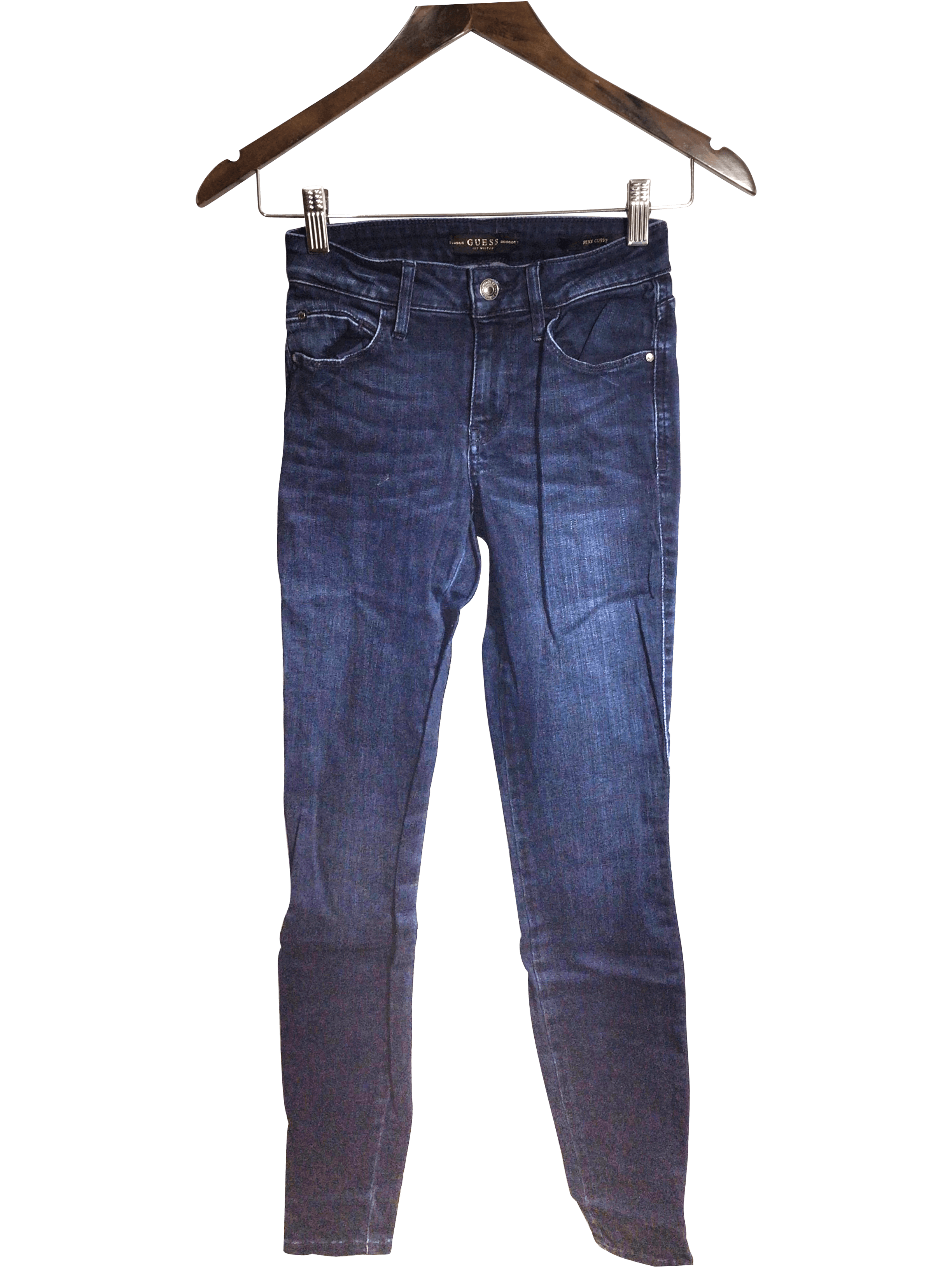 Stylish GUESS Women's Blue Regular-Fit Straight-Legged Jeans Size 25