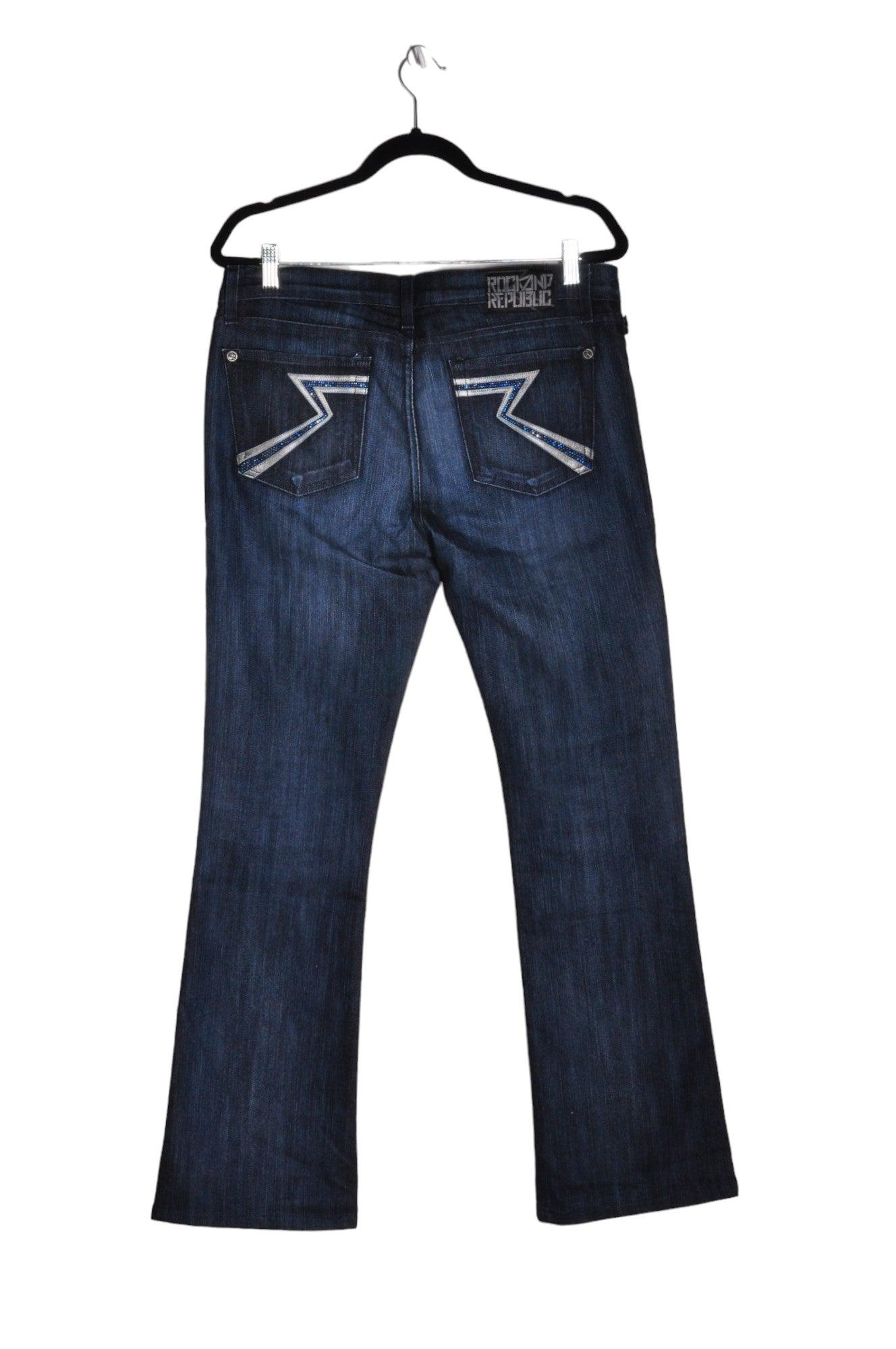 ROCK & REPUBLIC Stylish Women's Blue Regular Fit Straight-Legged Jeans - Size 31