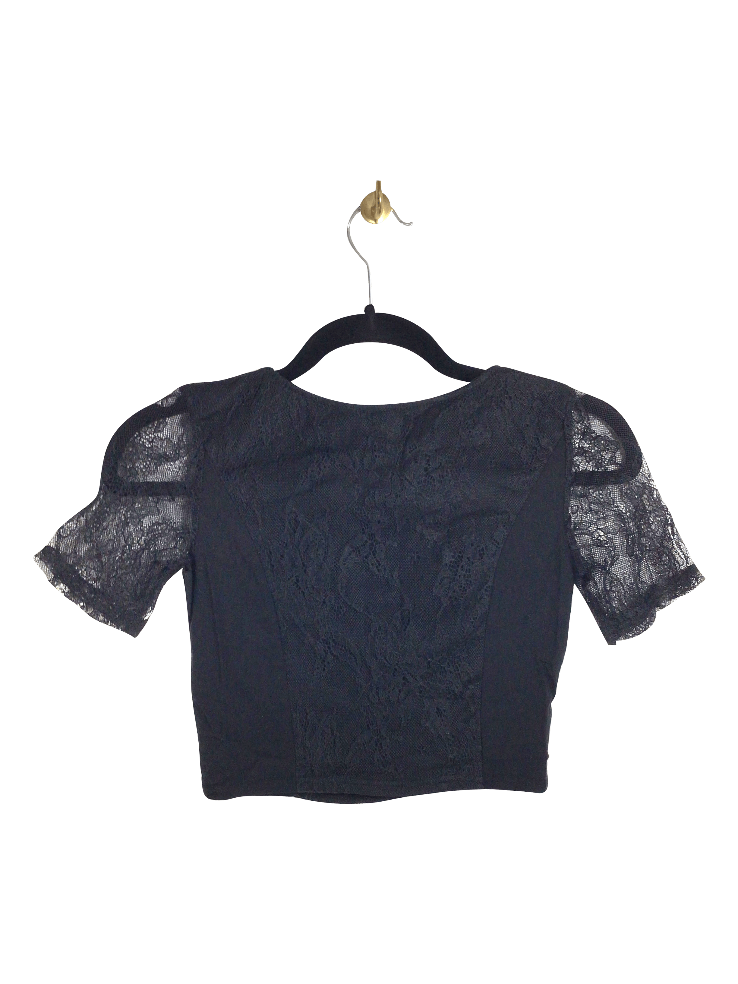 Stylish H&M Women's Black Regular Fit Crop Tops - Size 2