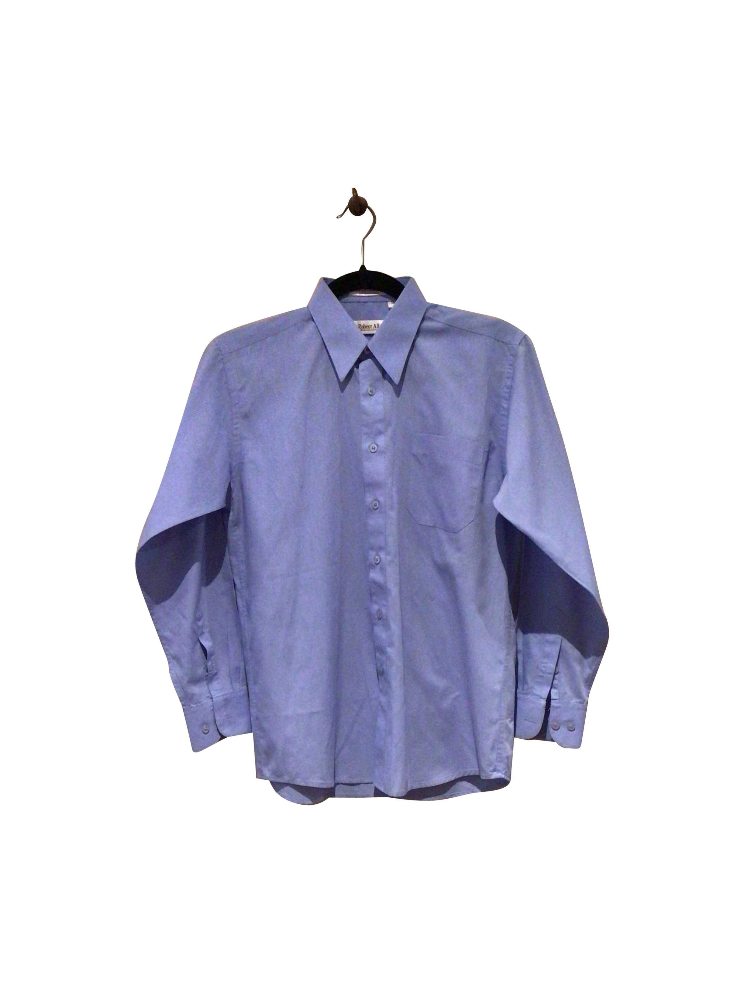 ROBERT ALLAN Stylish Blue Regular Fit Button-down Top - Size 14