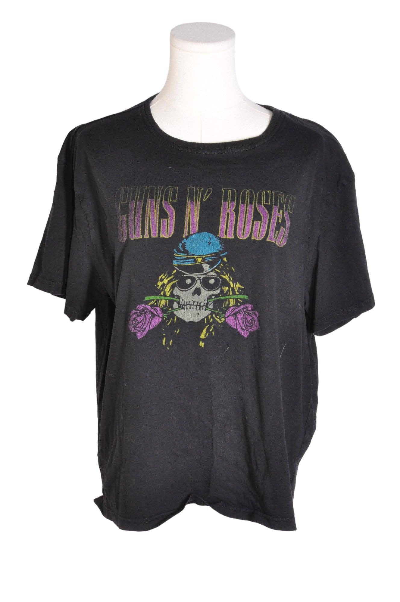Stylish GUNS & ROSES Women's Black Regular Fit XL T-Shirts