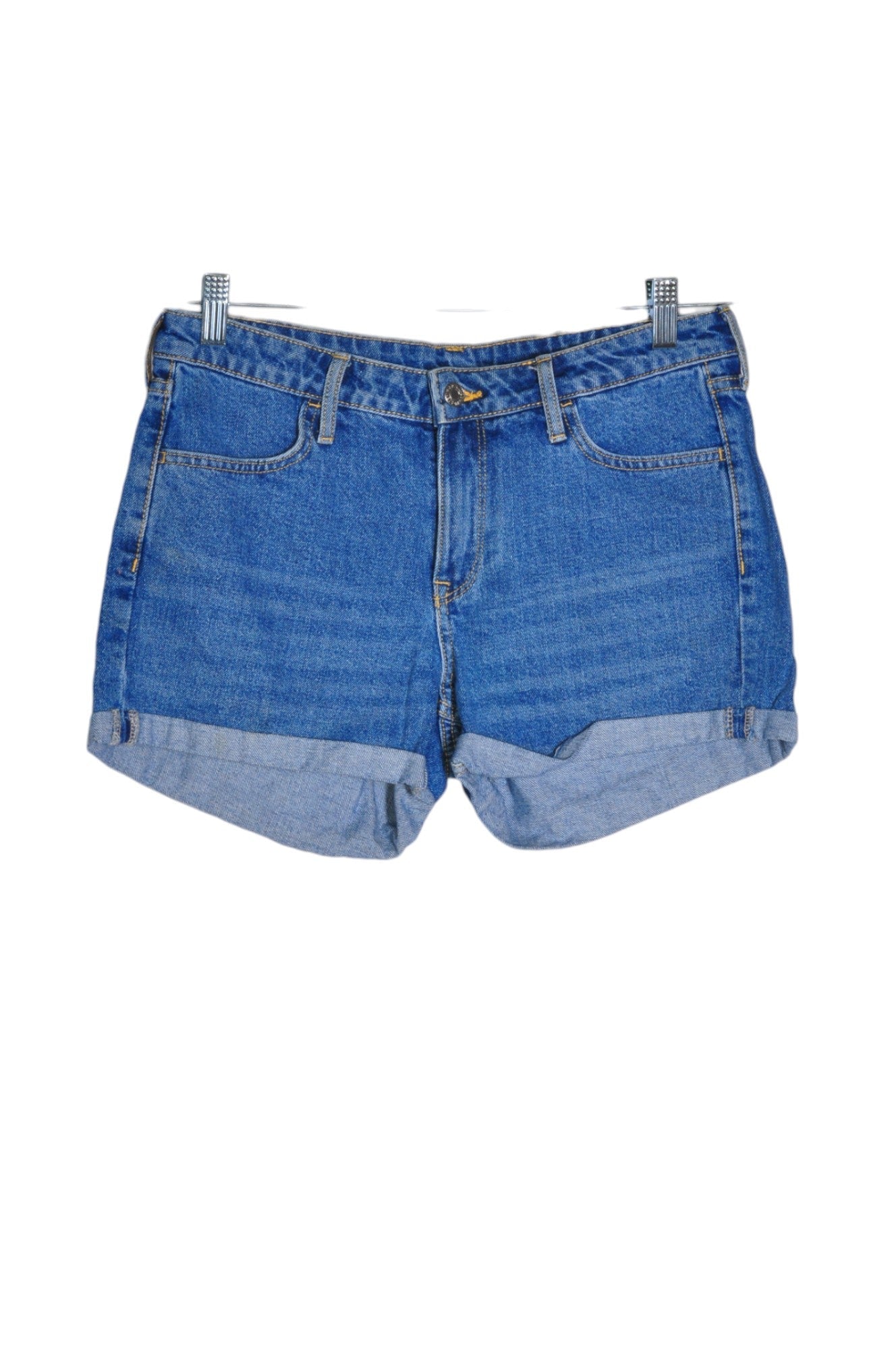 &DENIM Stylish Women's Blue Denim Shorts - Regular Fit, Size 6