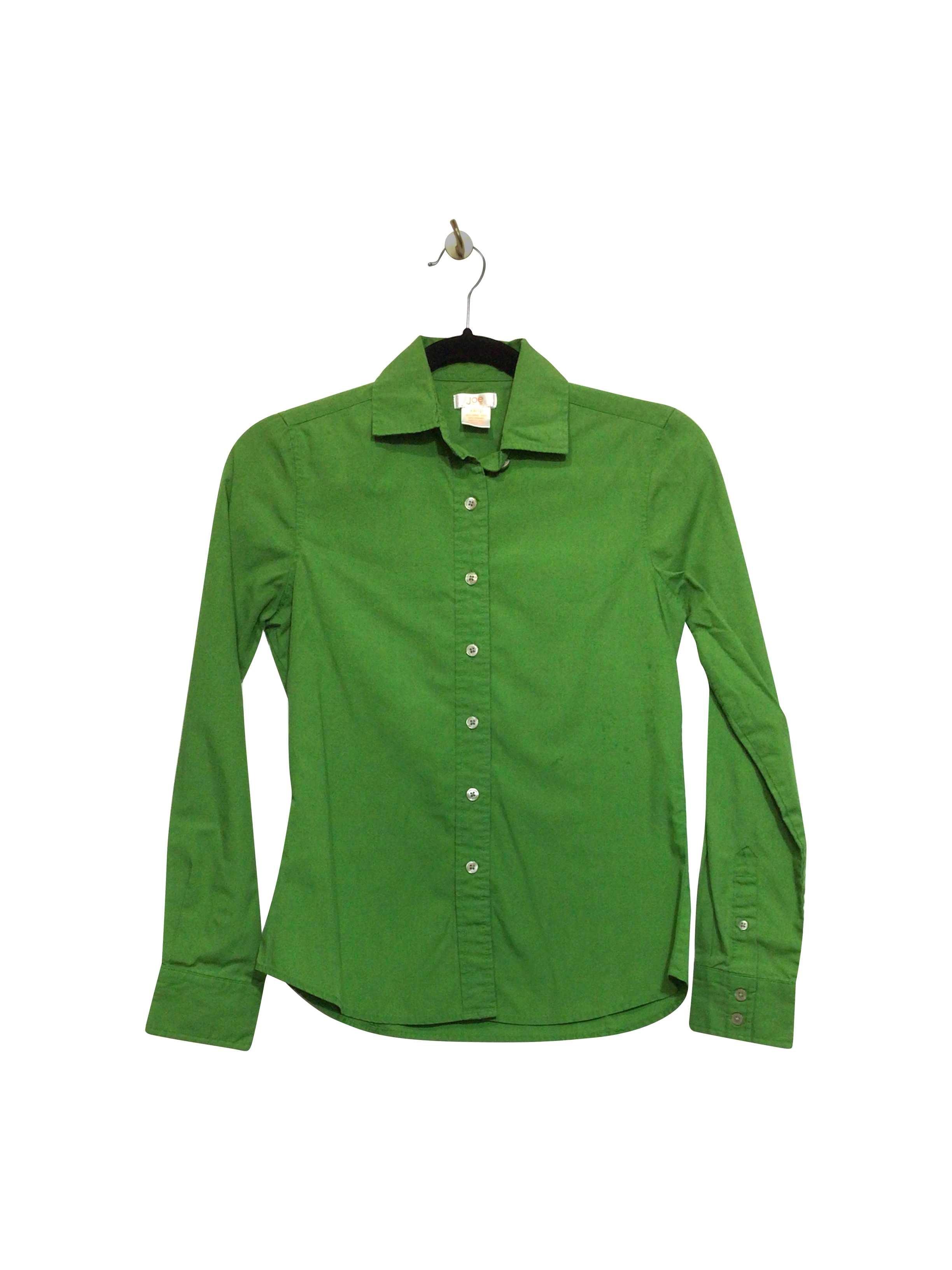 JOE FRESH Stylish Regular Fit Green Button-down Top - XS