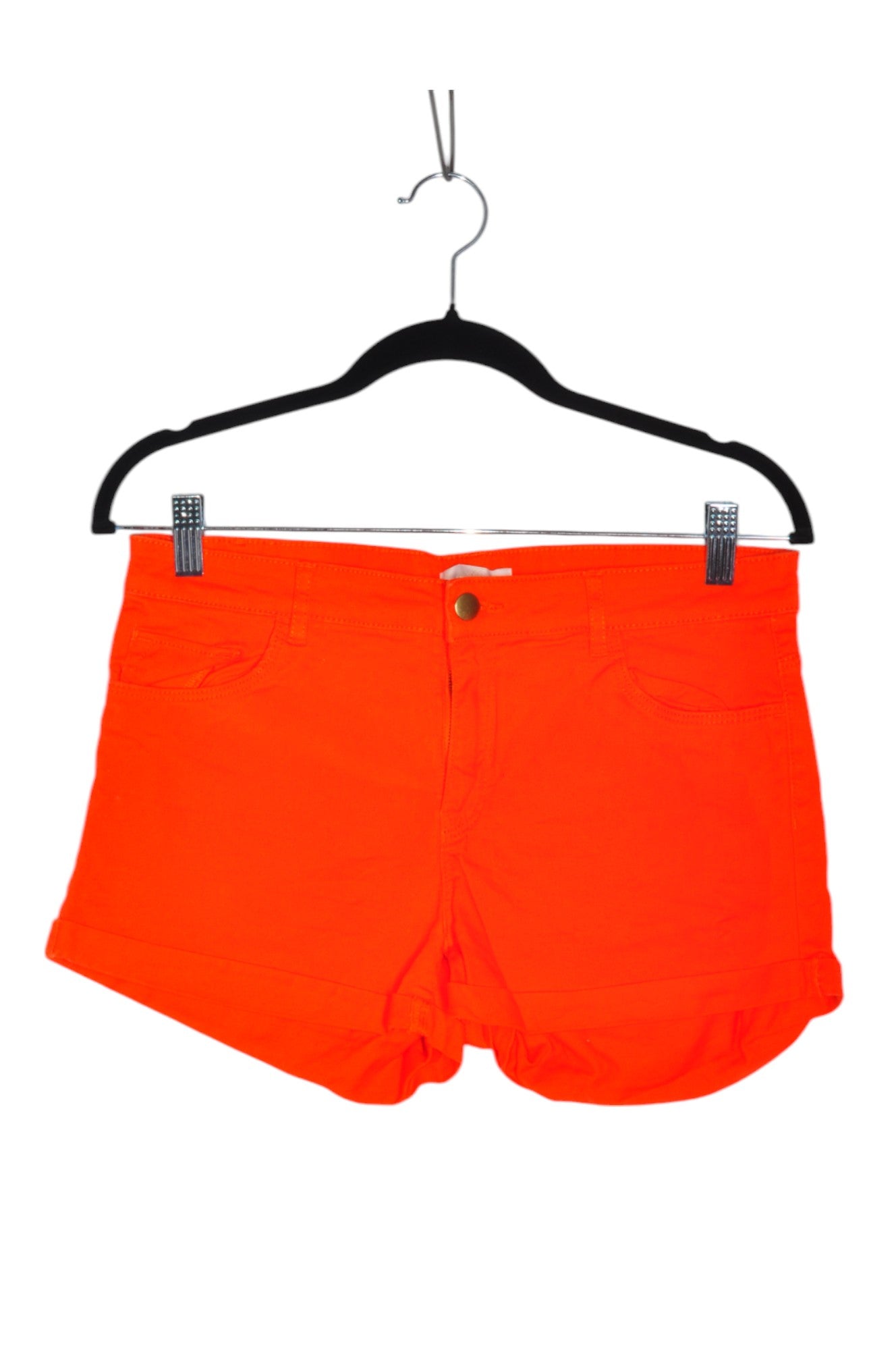 H&M Women's Stunning Orange Classic Regular-Fit Shorts - Size 8