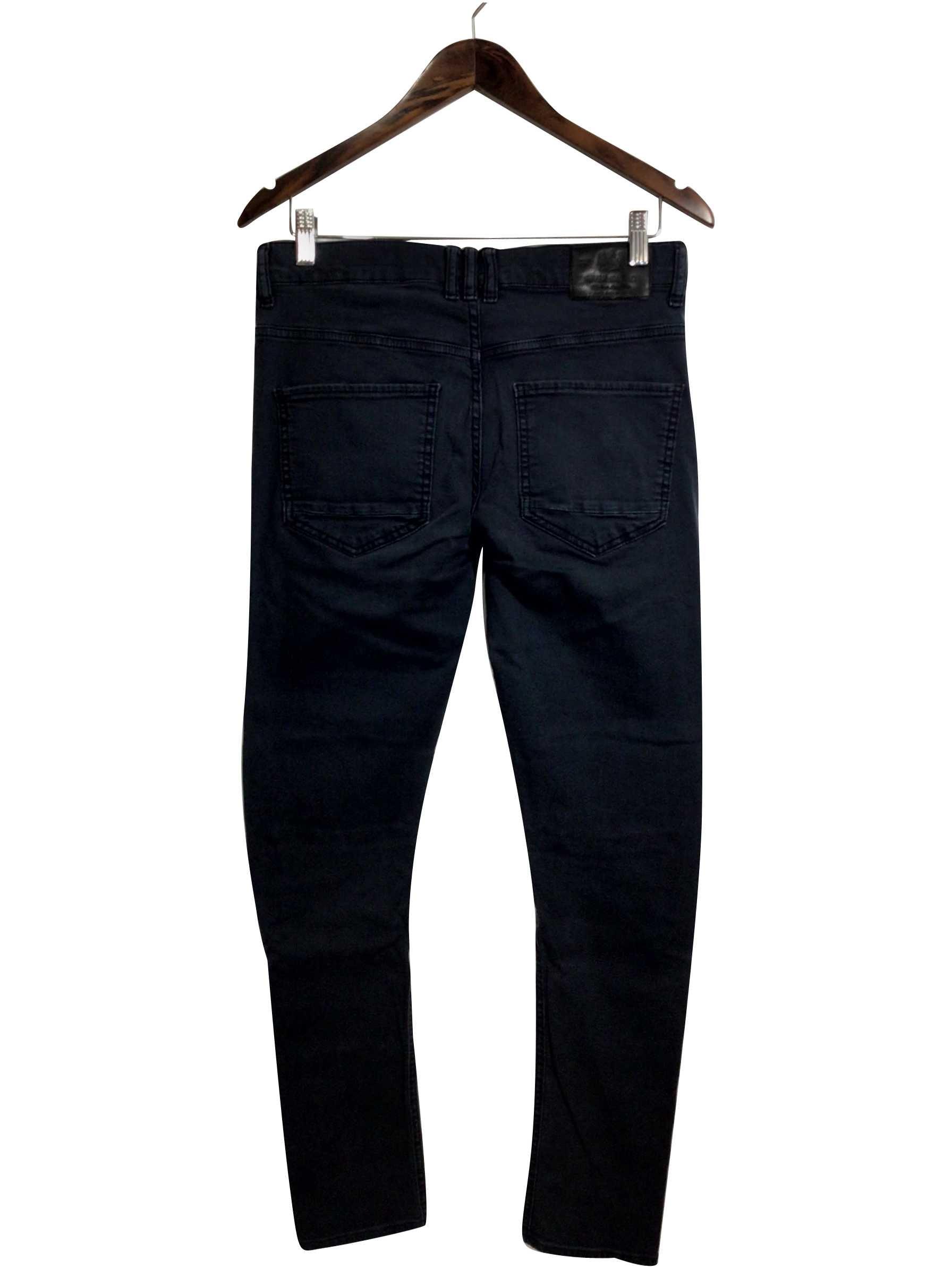RIVER ISLAND Stylish Regular Fit Straight - Legged Black Jeans - Size 30x32