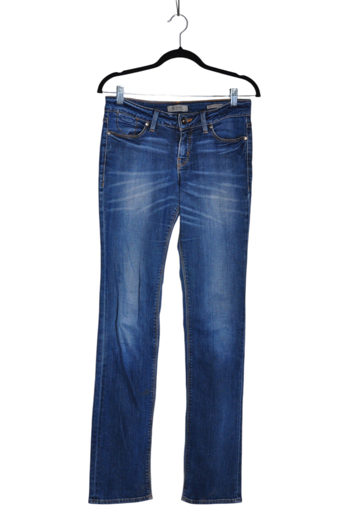 Stylish GUESS Women's Blue Regular-Fit Straight-Legged Jeans - Size 27