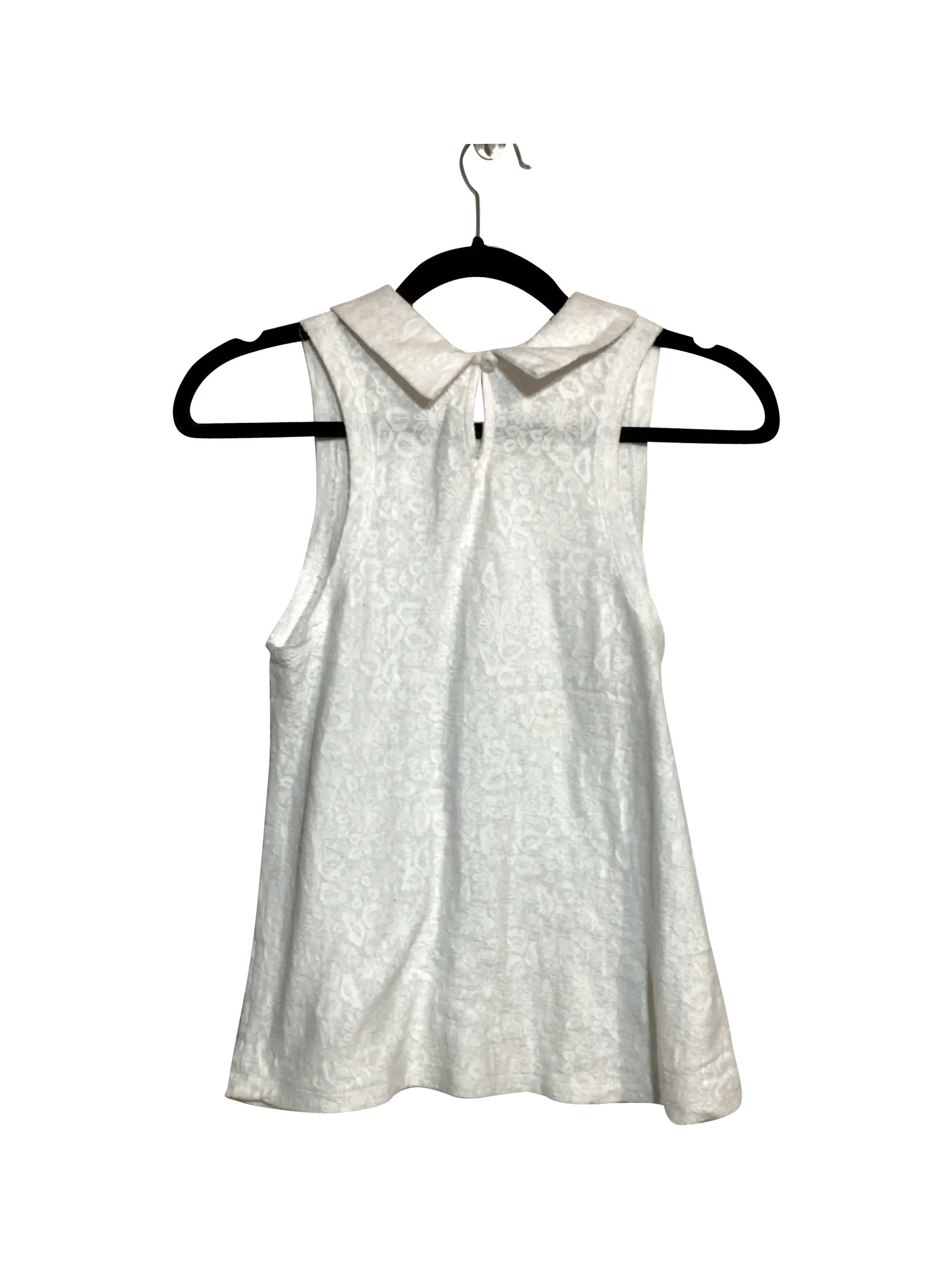 ARDENE Women's White Regular Fit Sleeveless Crew Neck Solid Colour Second Hand Blouse - Size S