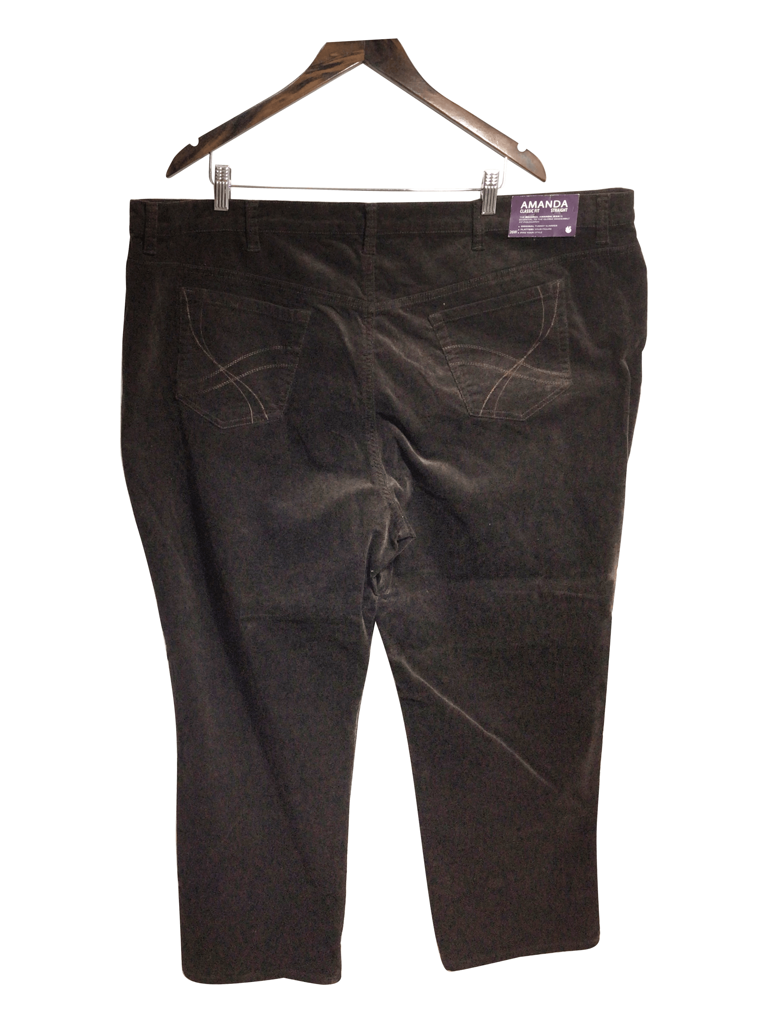 GLORIA VANDERBILT Stylish Women's Brown Corduroy Regular Fit Pants - Size 26