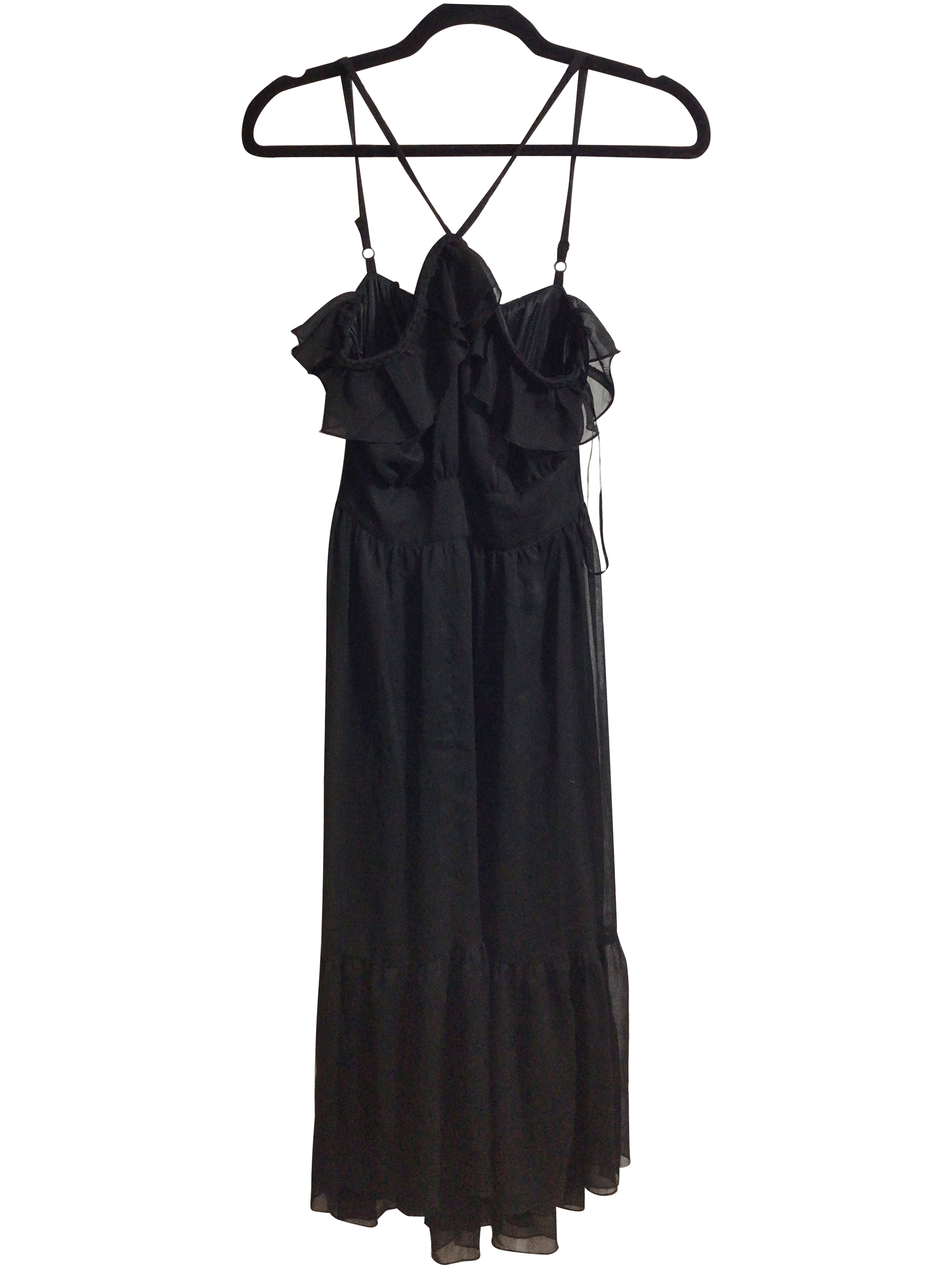 GUESS Women's Stunning Black Regular Fit Size 5 Maxi Dress - Second Hand