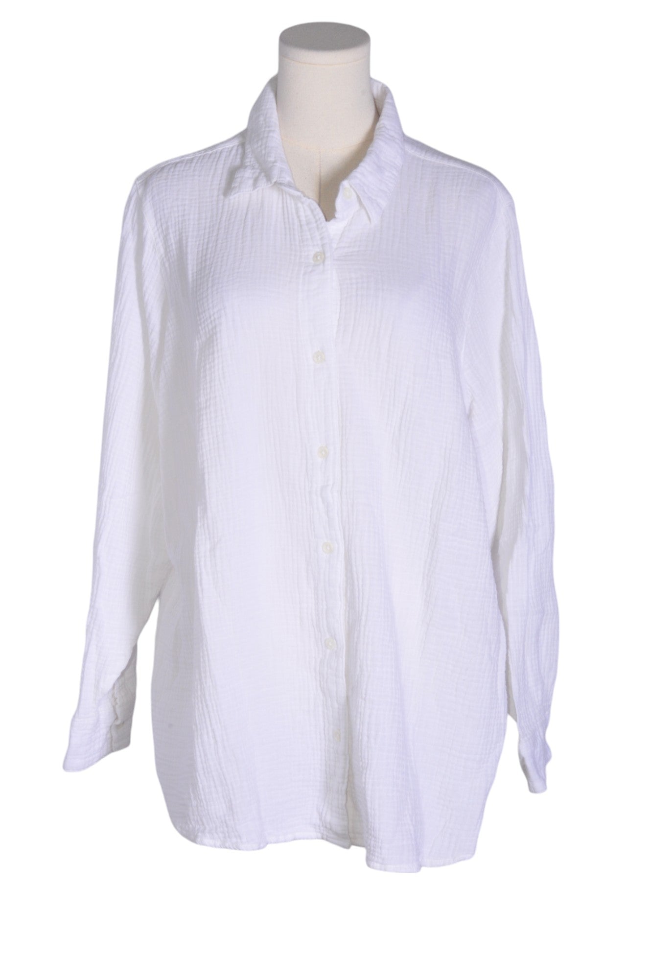 JOE FRESH Stylish Women's White Button - Down Regular - Fit Tops in XL Size